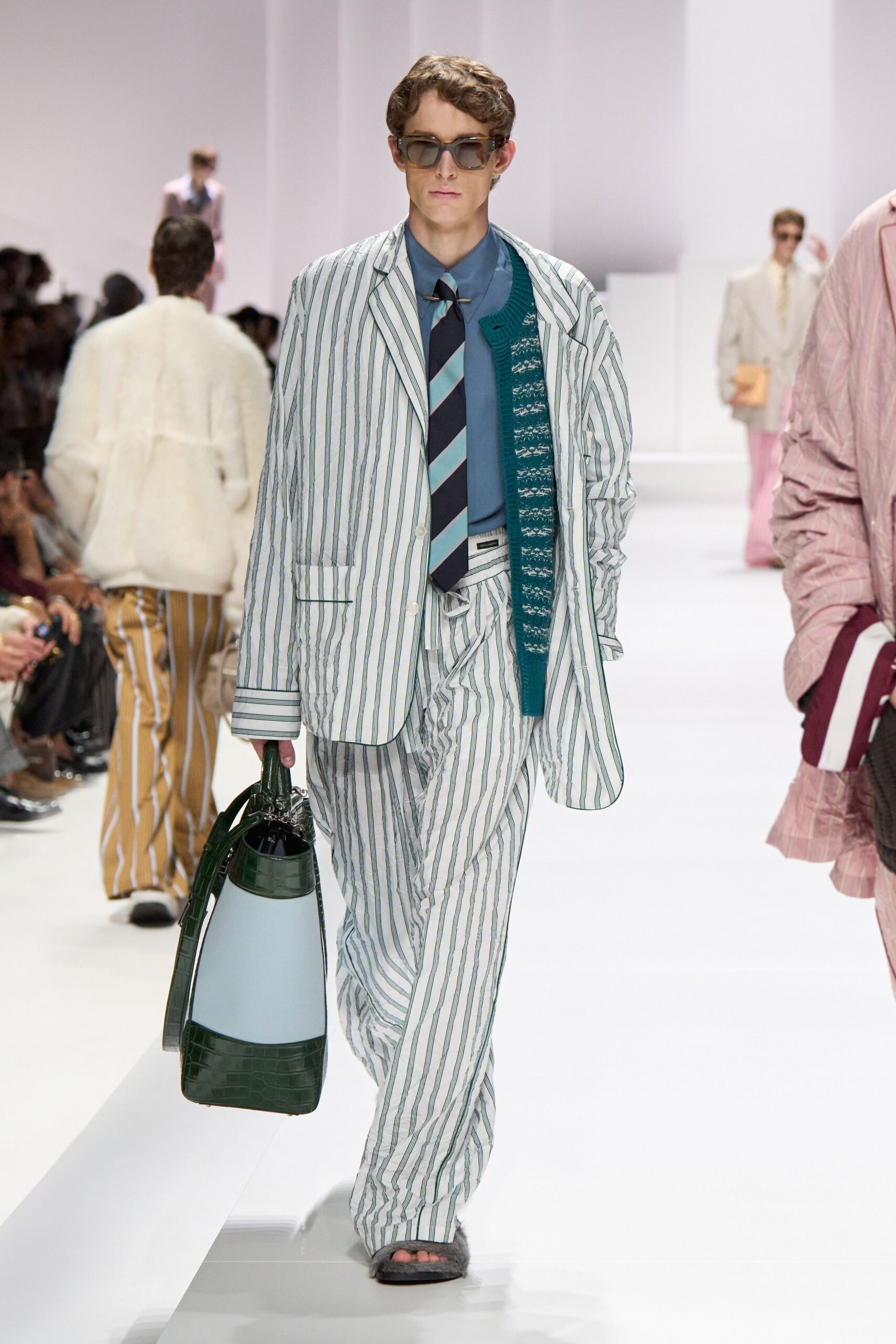striped relaxed suit with shirt