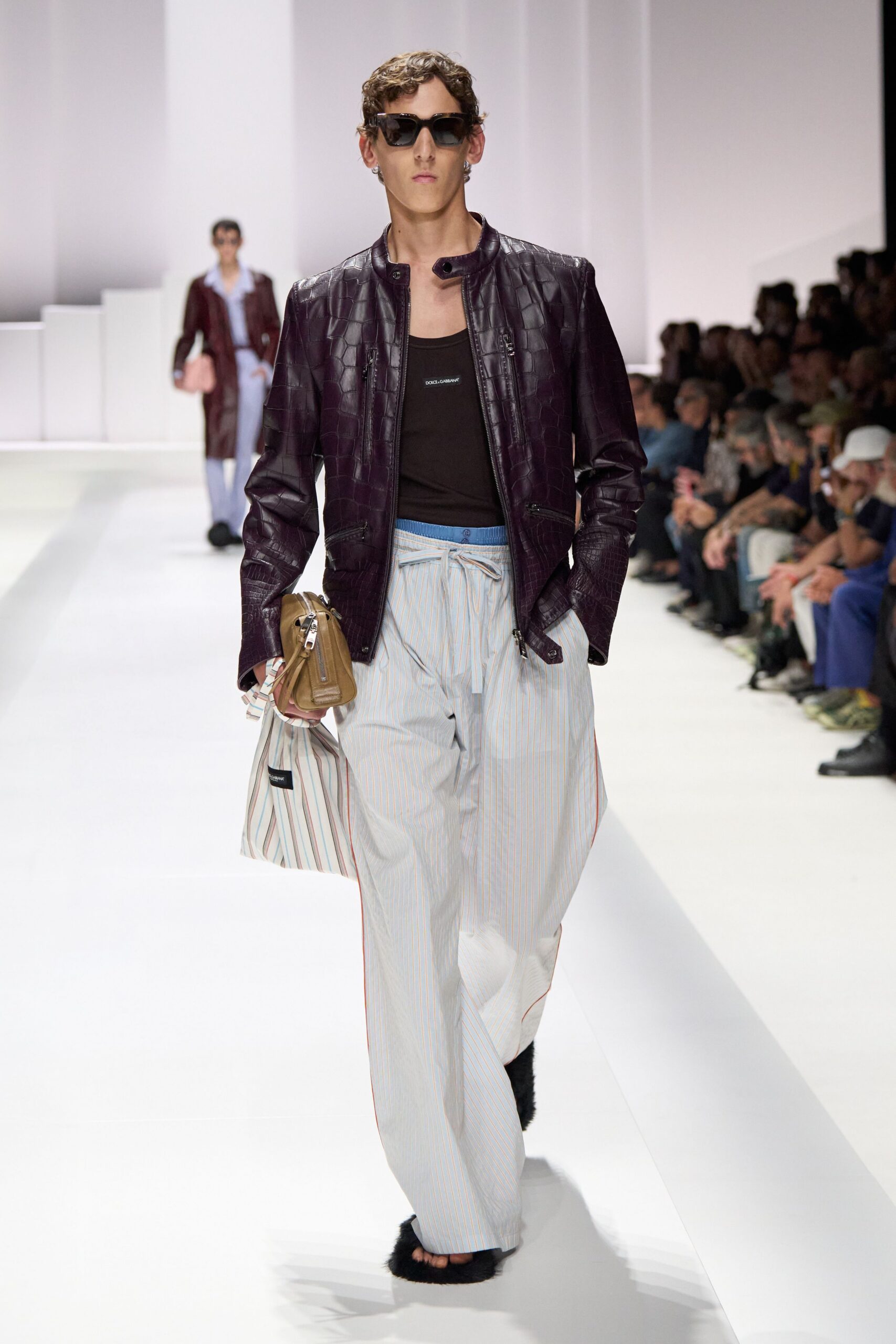 purple leather long-sleeve collared fitted textured jacket