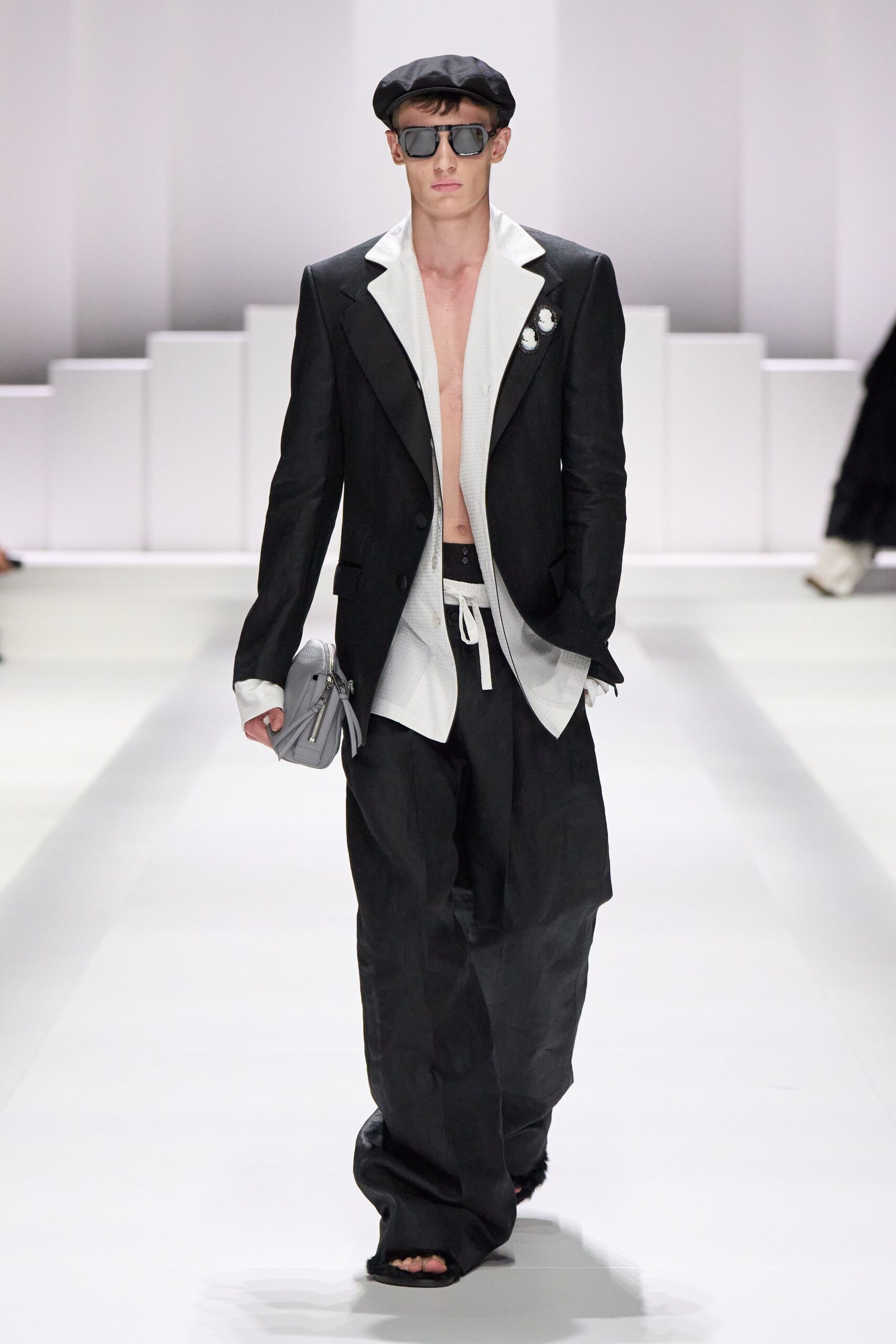 black and white structured blazer