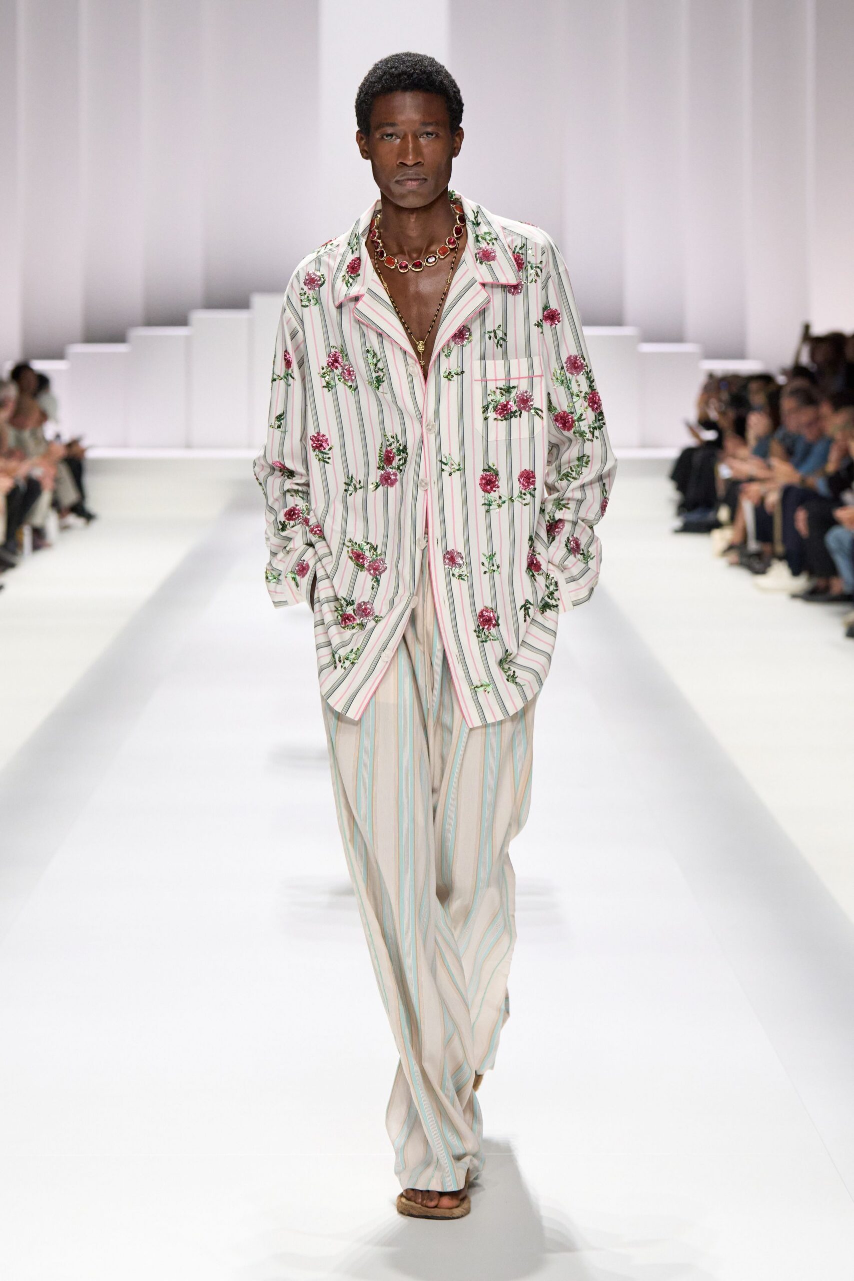 floral striped relaxed shirt and pants