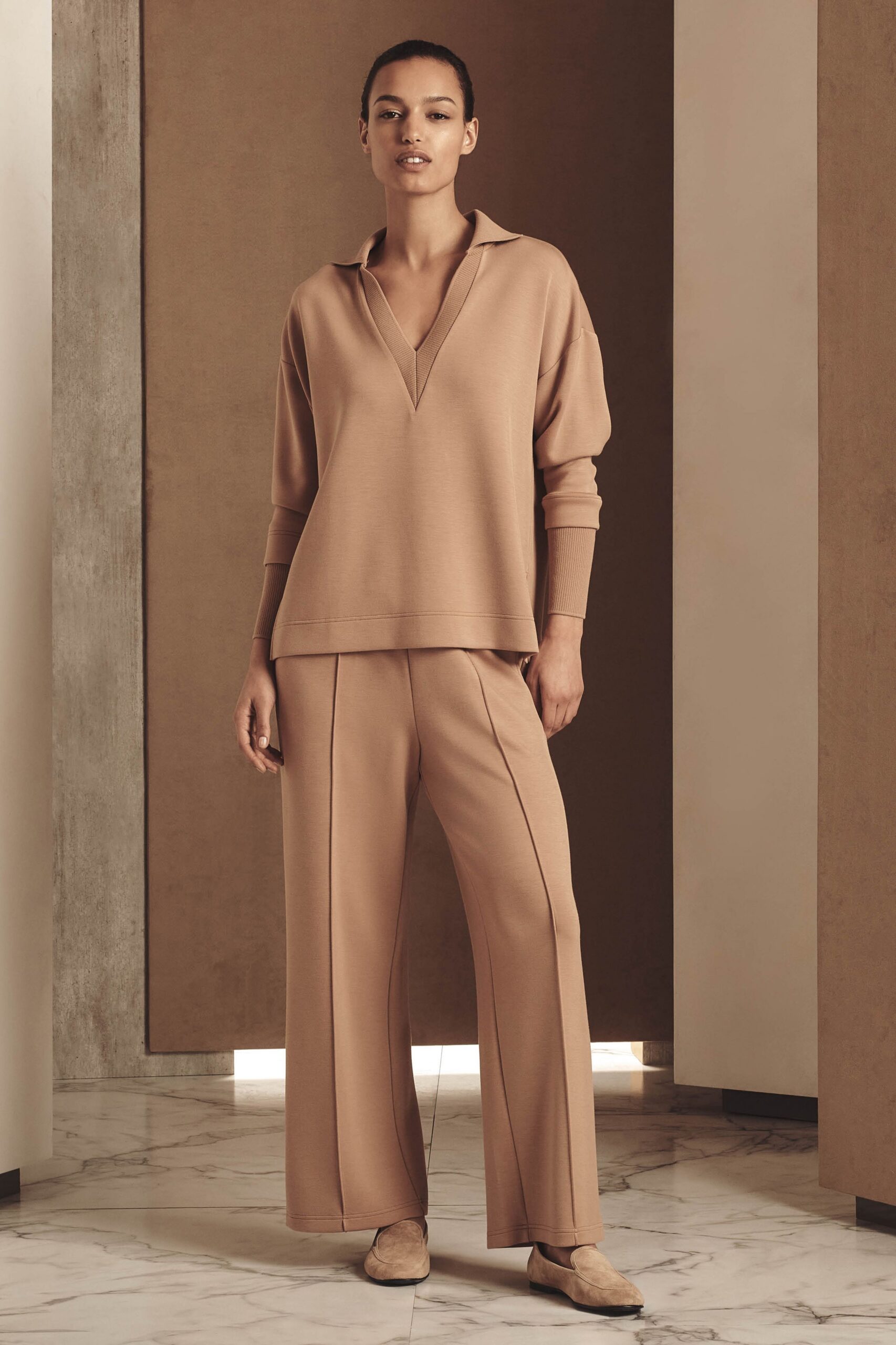 beige relaxed top and pants