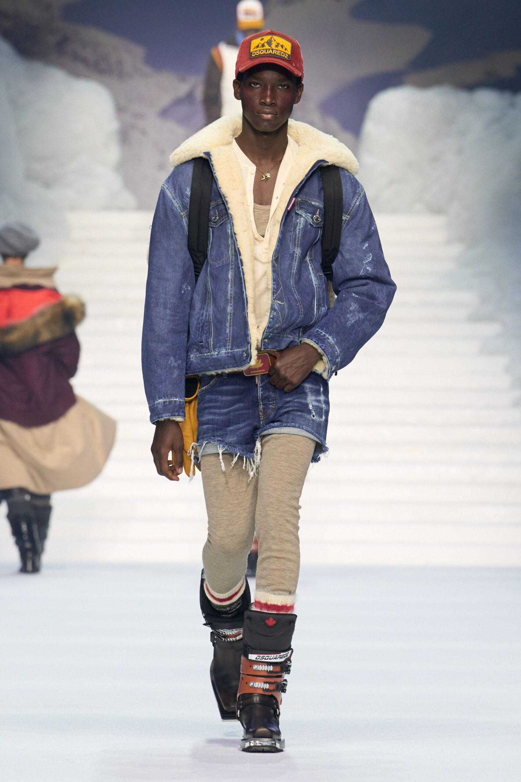 blue denim jacket with shorts