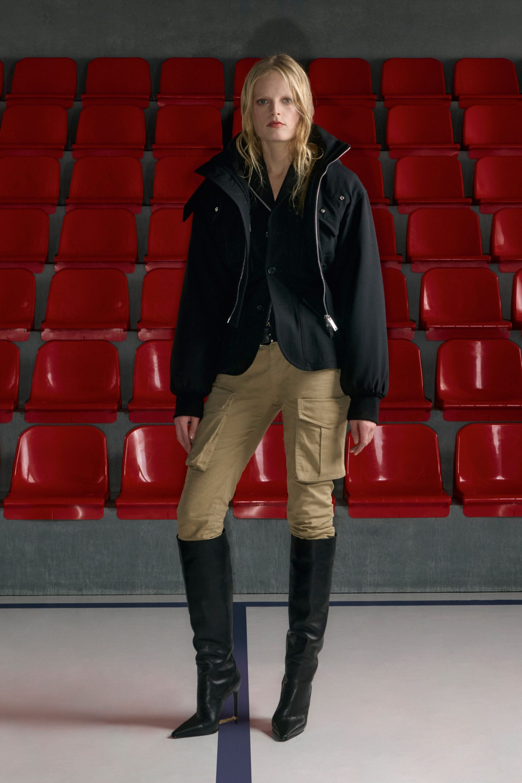 black leather boots