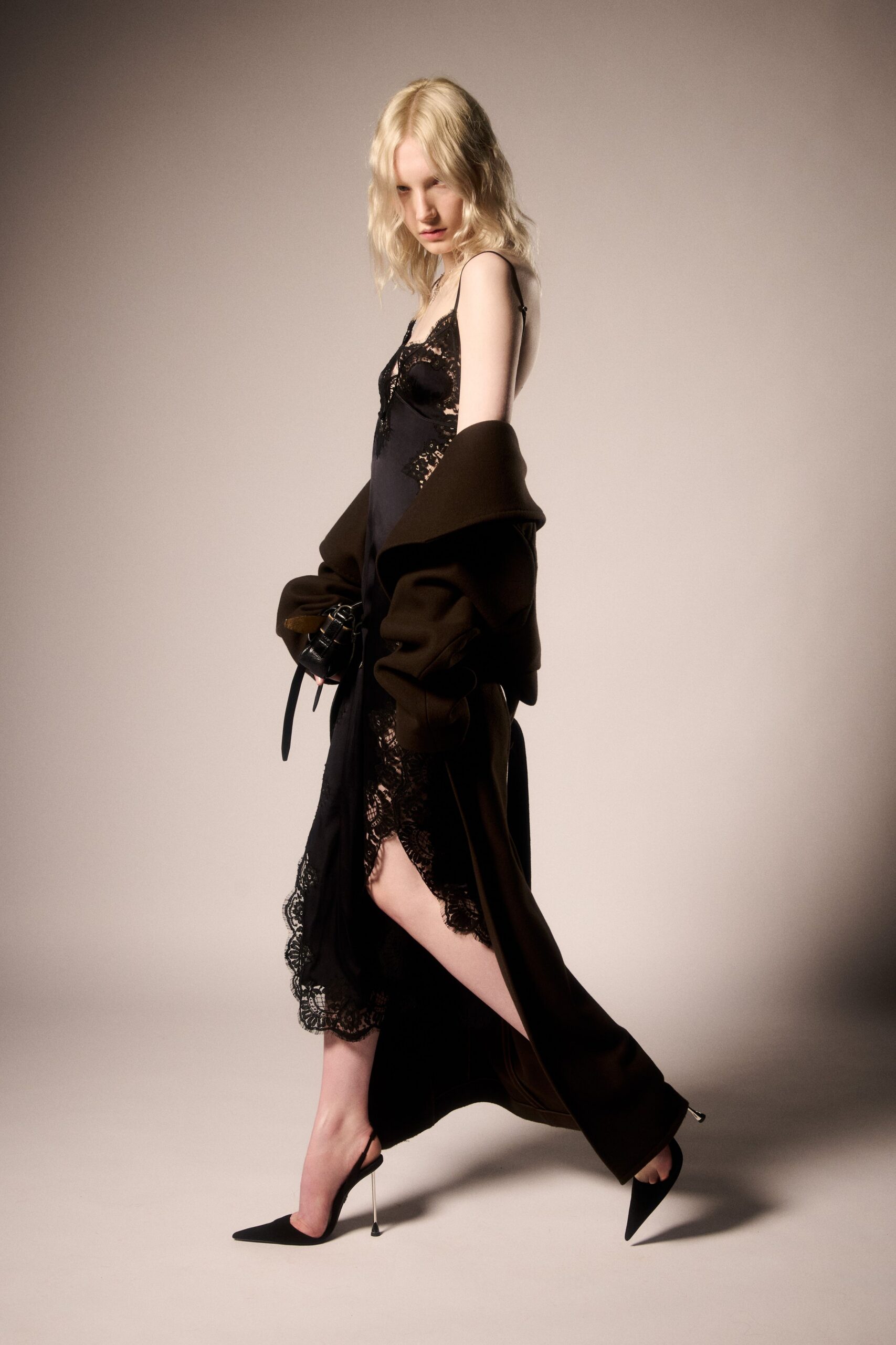 black silk sleeveless v-neck fitted midi dress