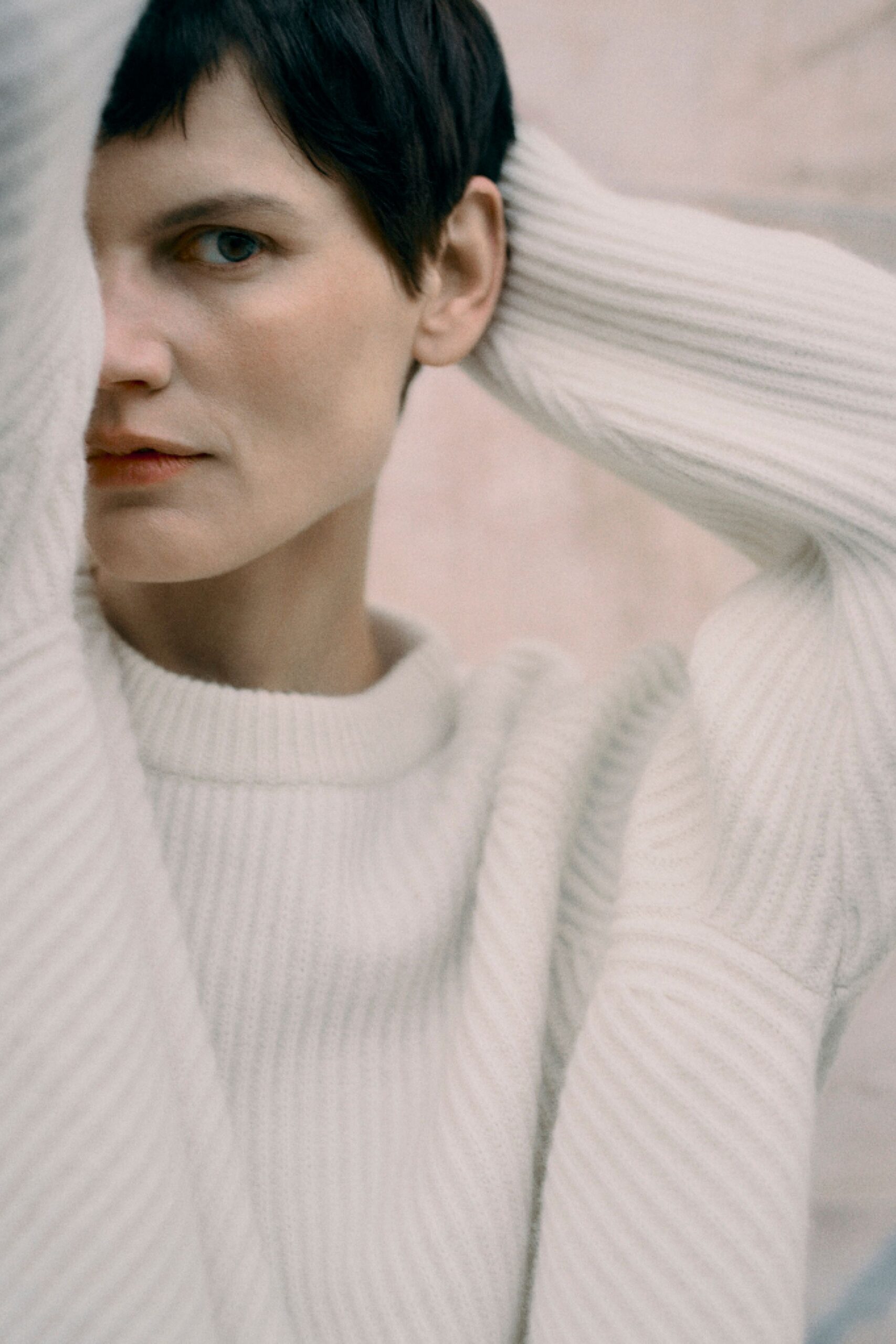 white relaxed wool sweater