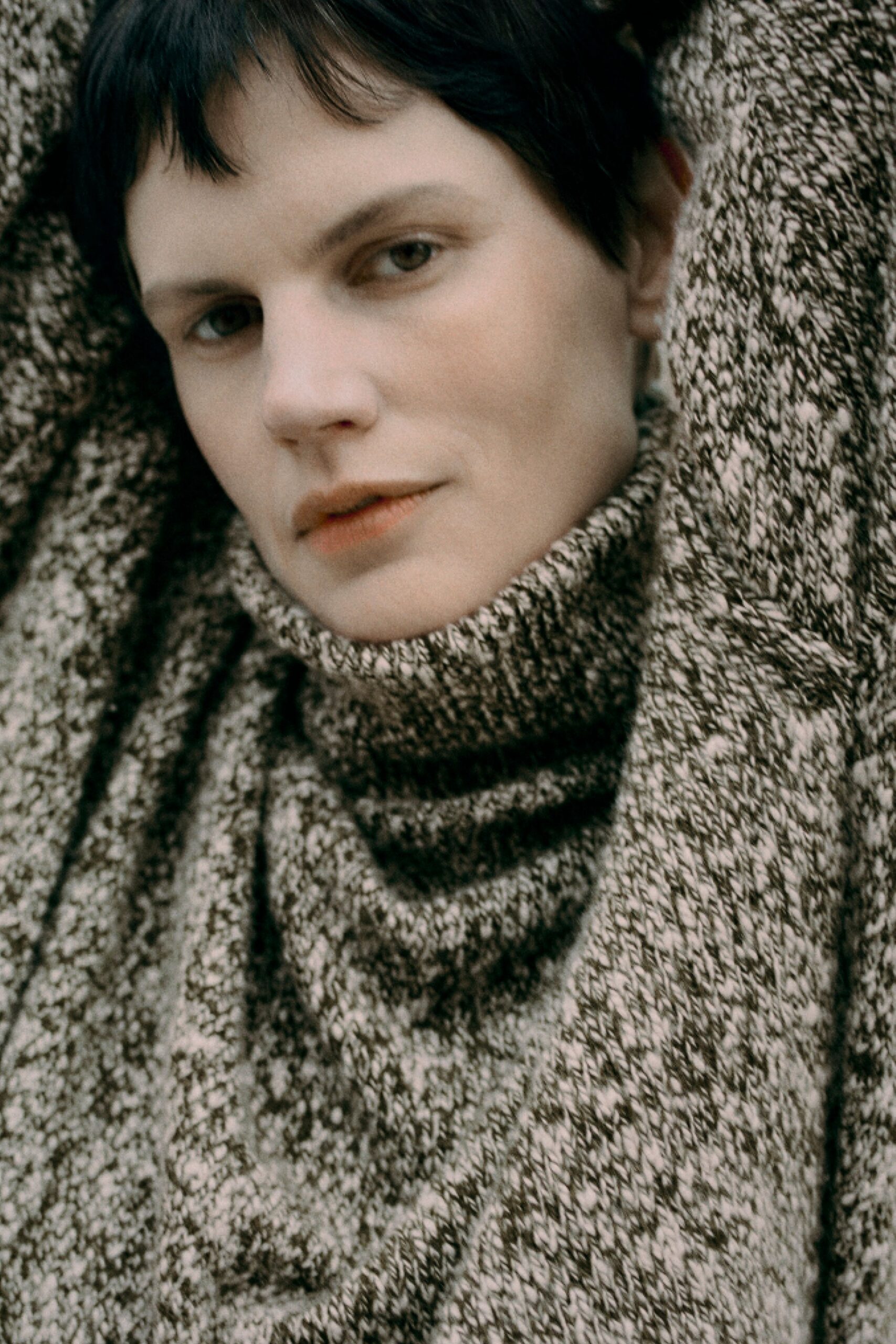 oversized brown beige wool sweater