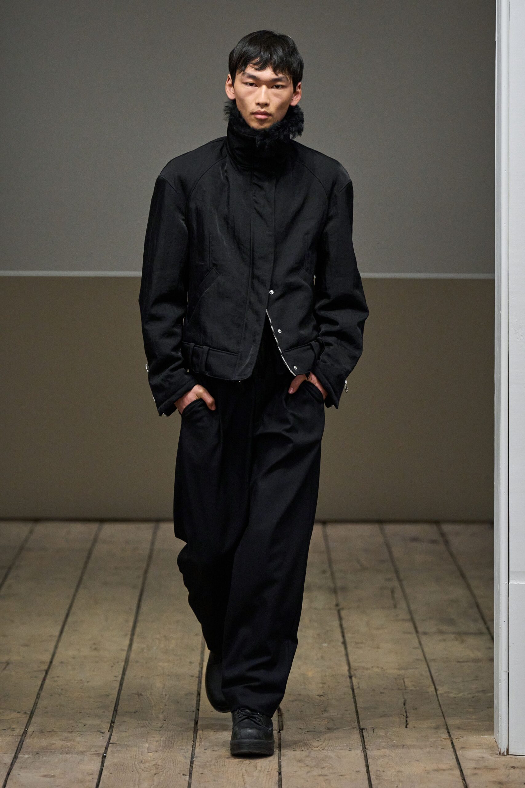 black relaxed jacket and pants