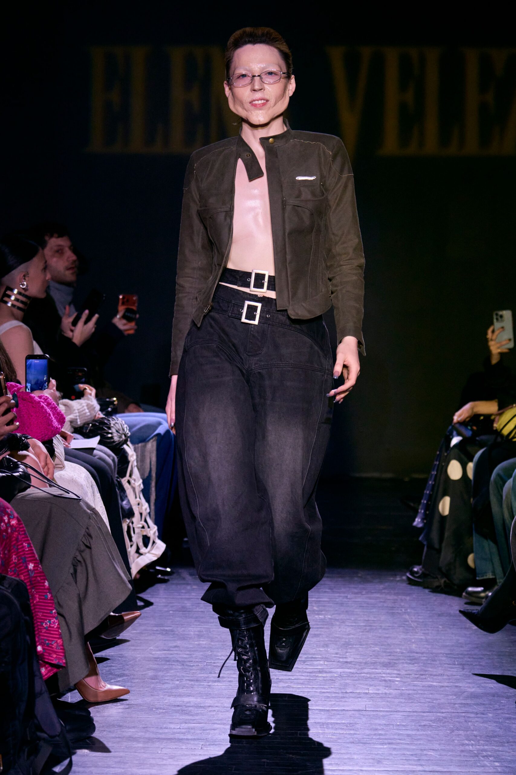 black denim relaxed wide-leg pants