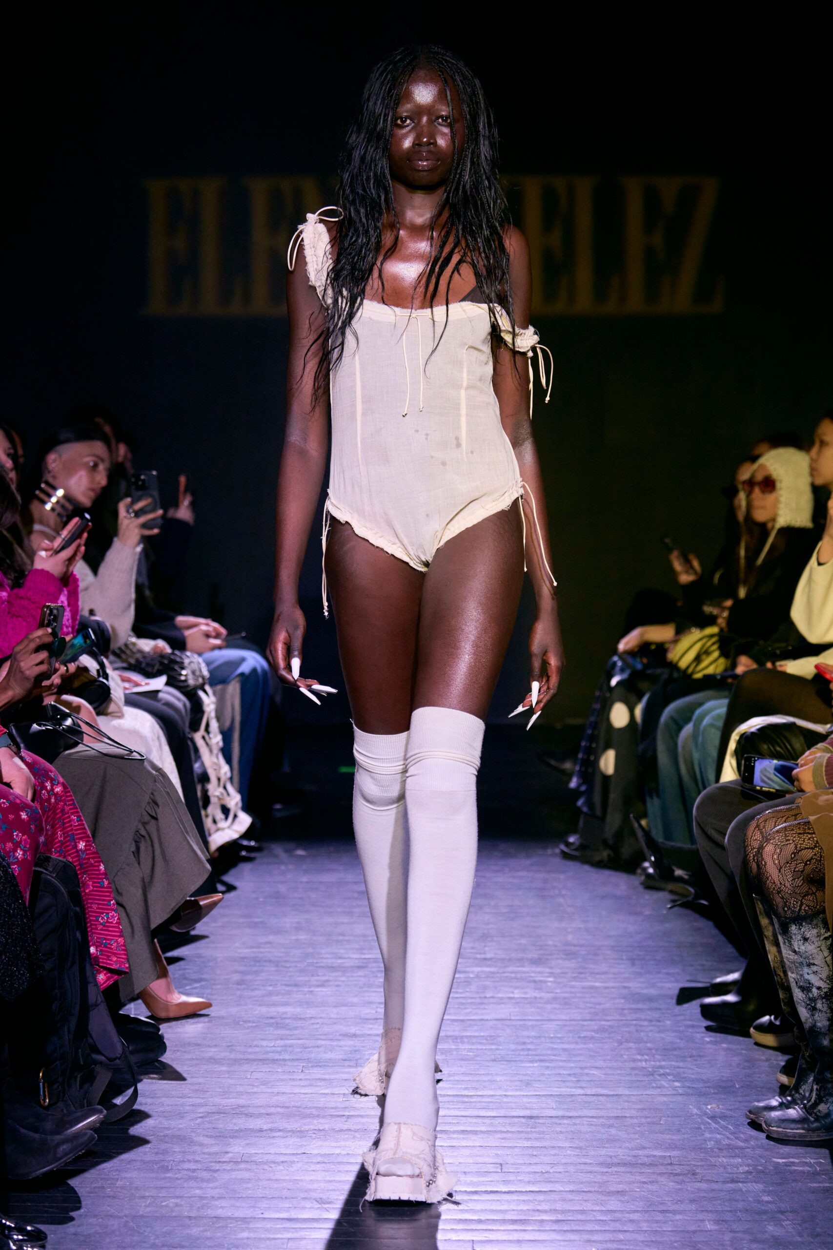 beige cotton sleeveless v-neck fitted bodysuit