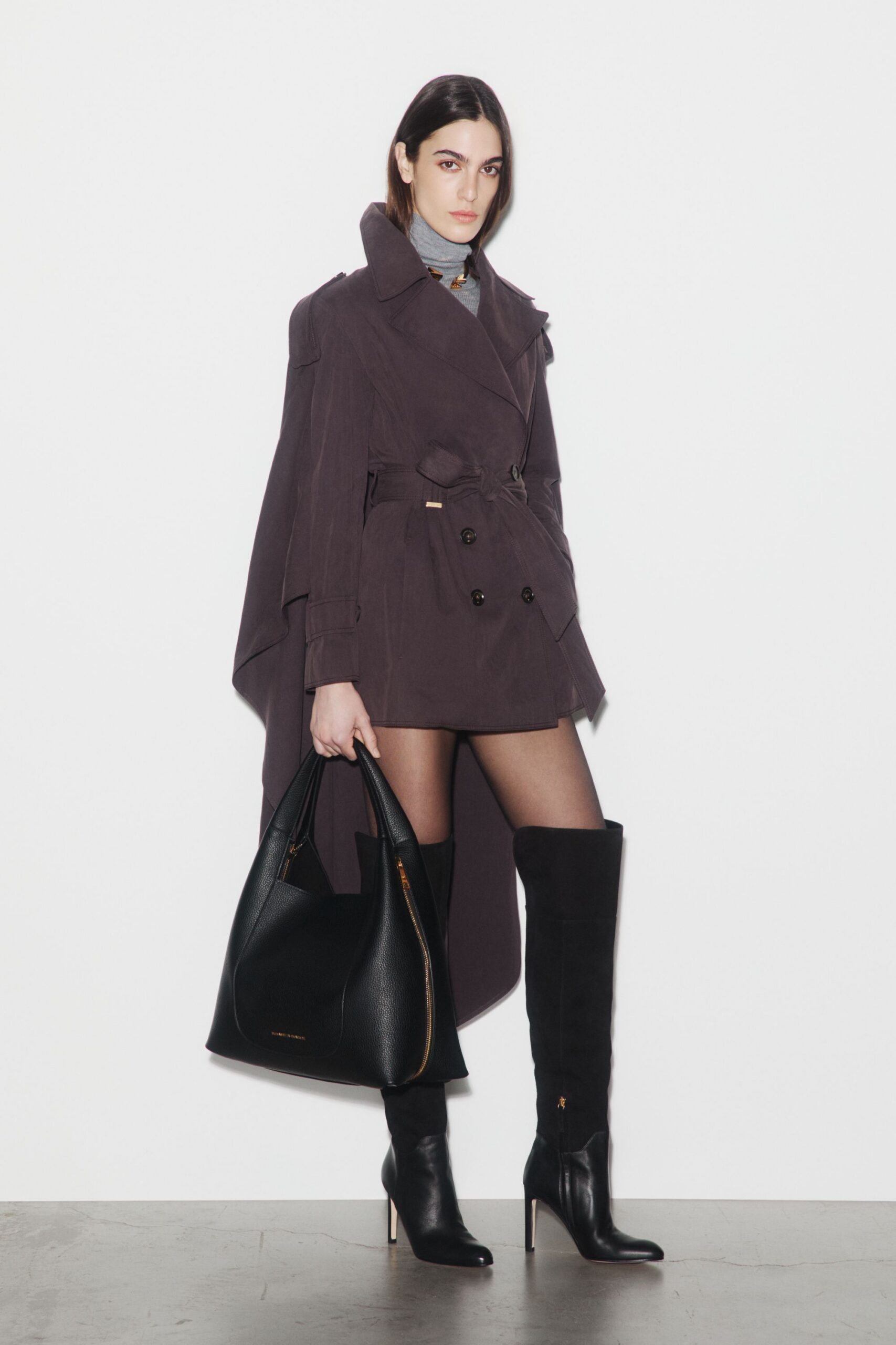 black leather fitted boots