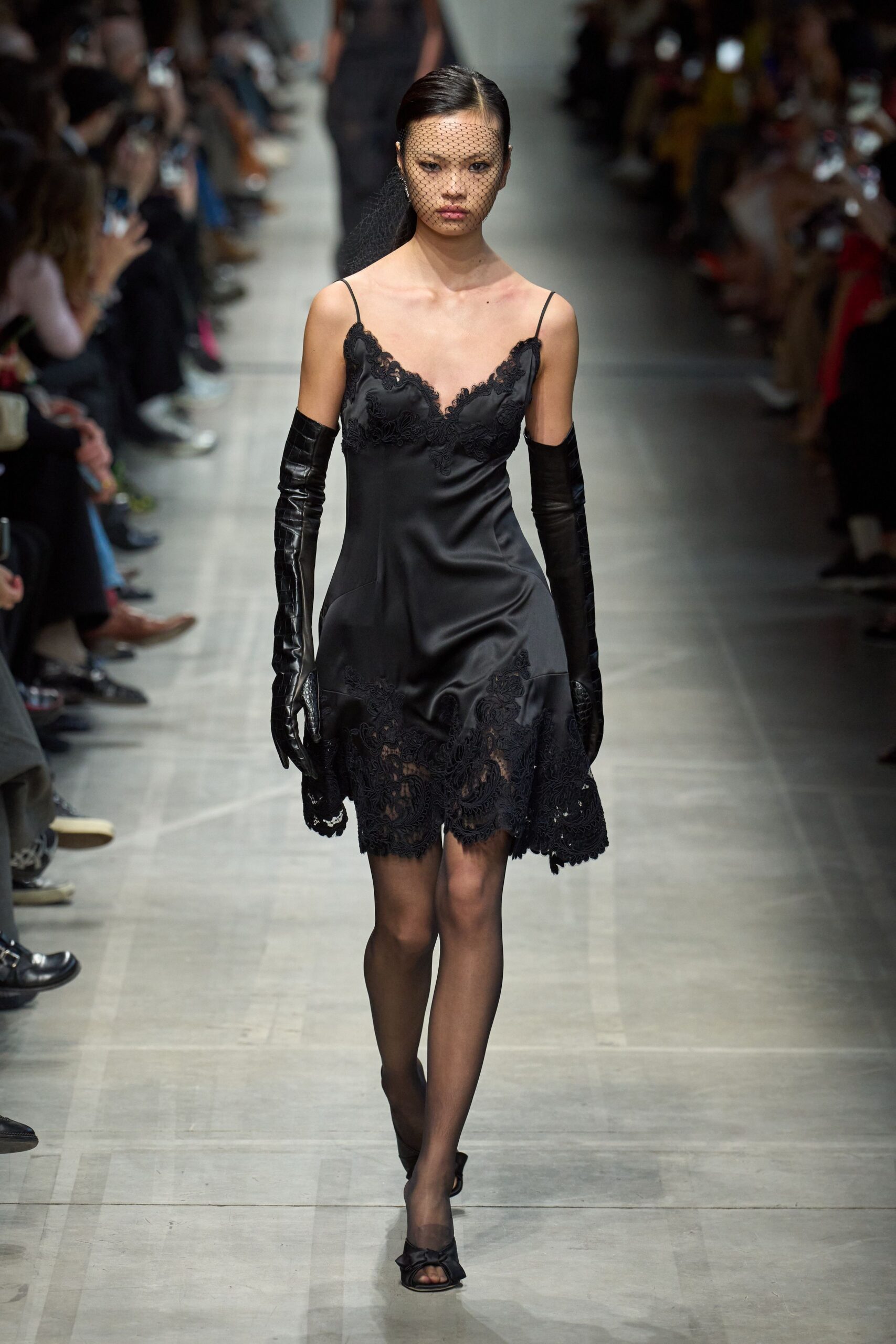 black silk sleeveless v-neck fitted embroidered tiered dress