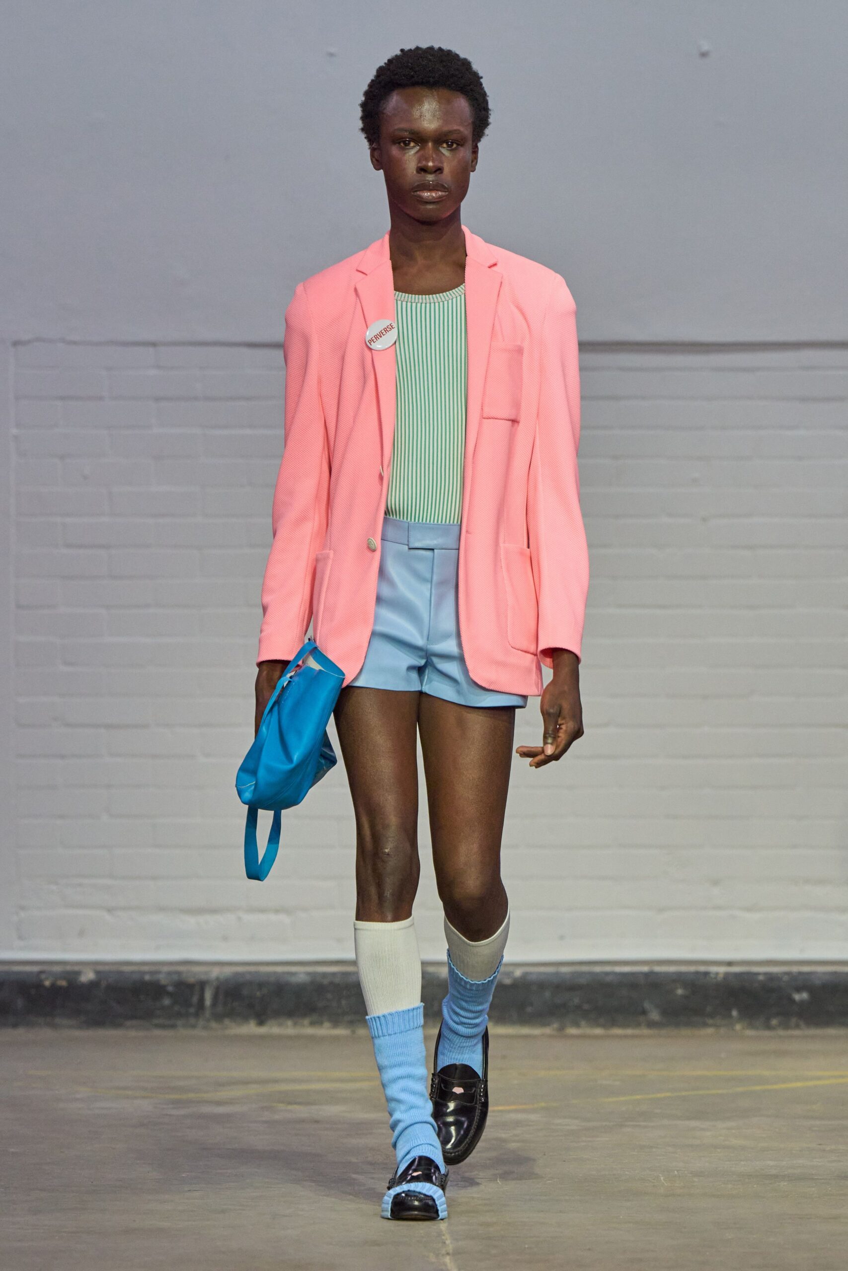 pink long-sleeve collared tailored blazer