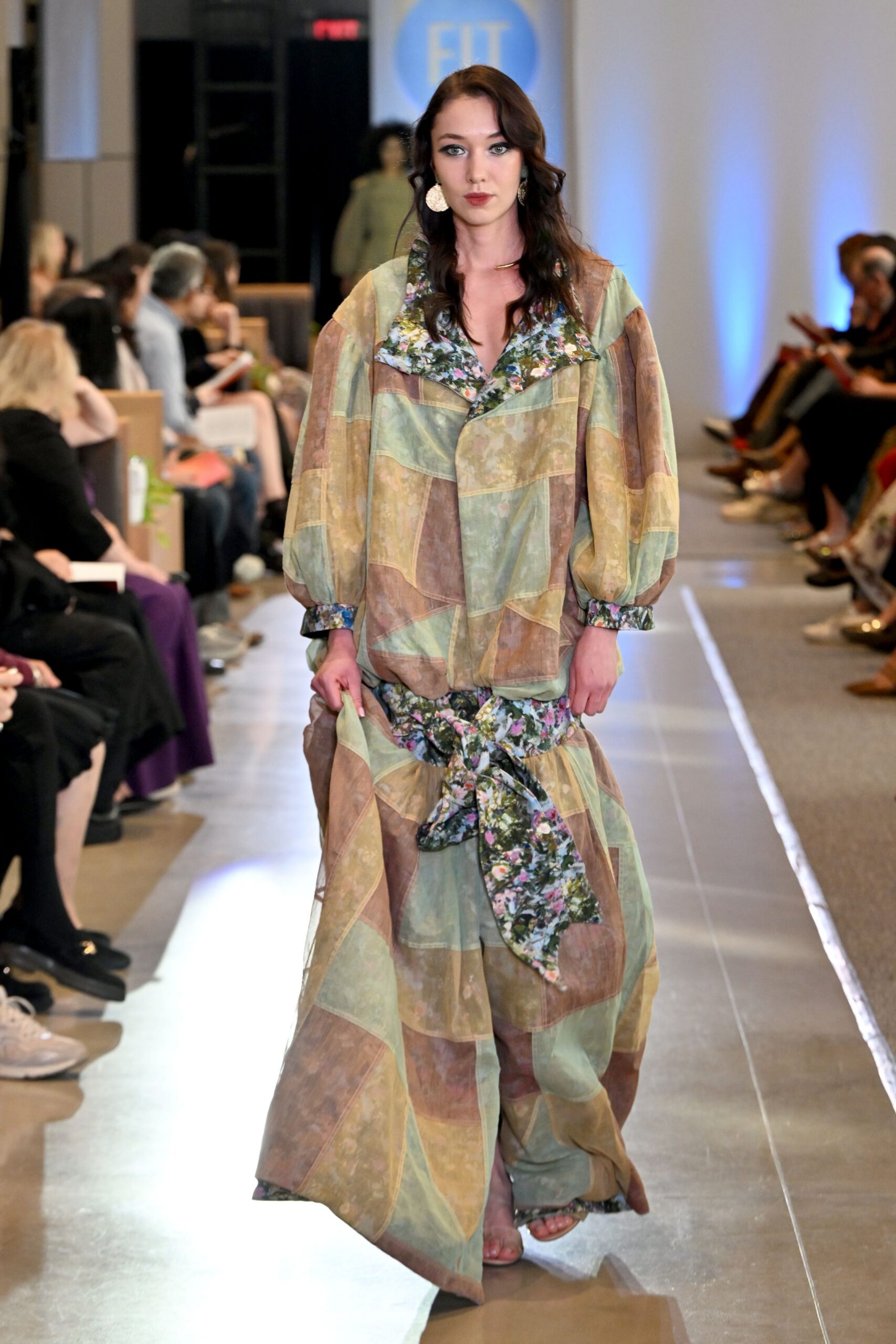 relaxed green printed maxi dress