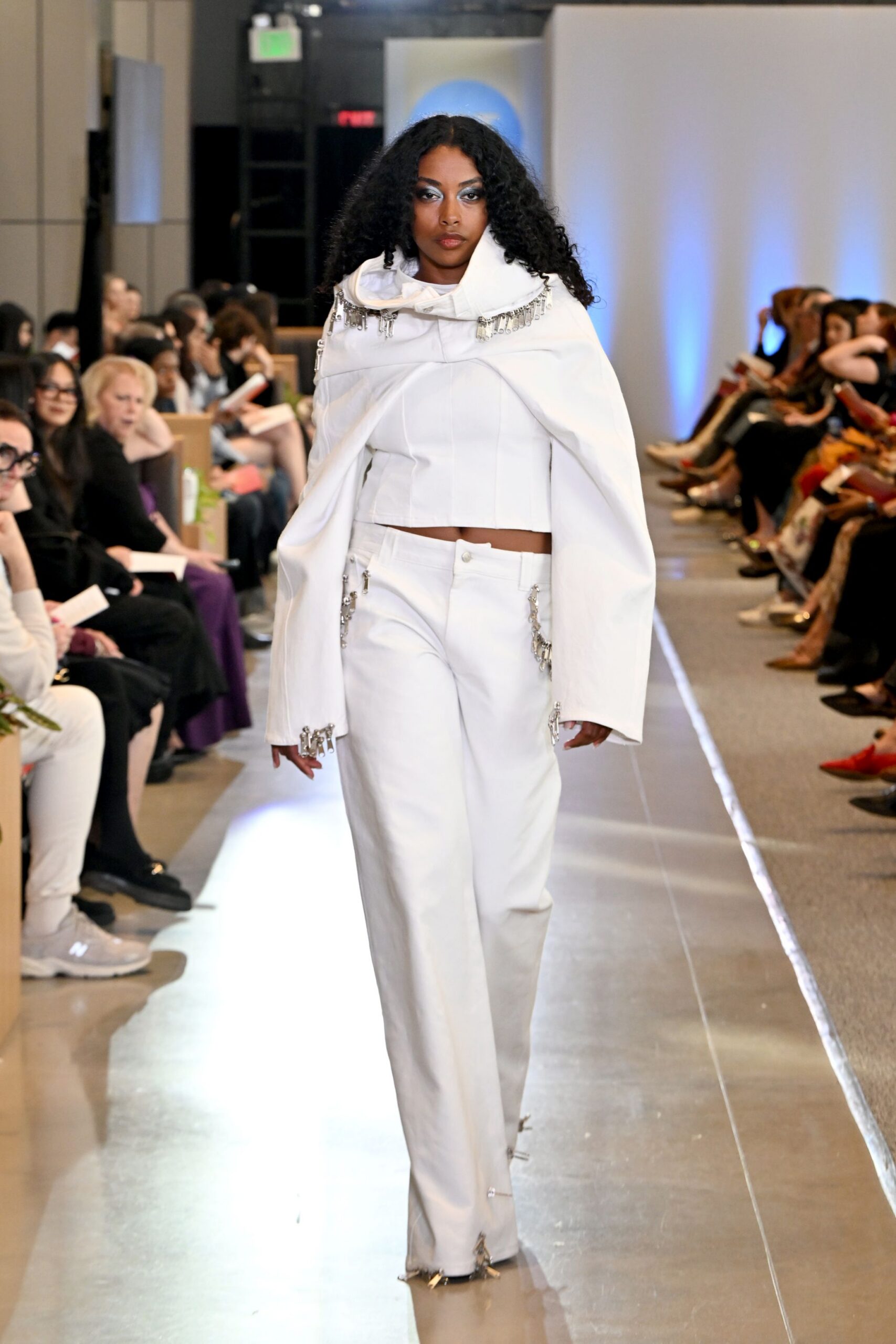white fitted top and pants