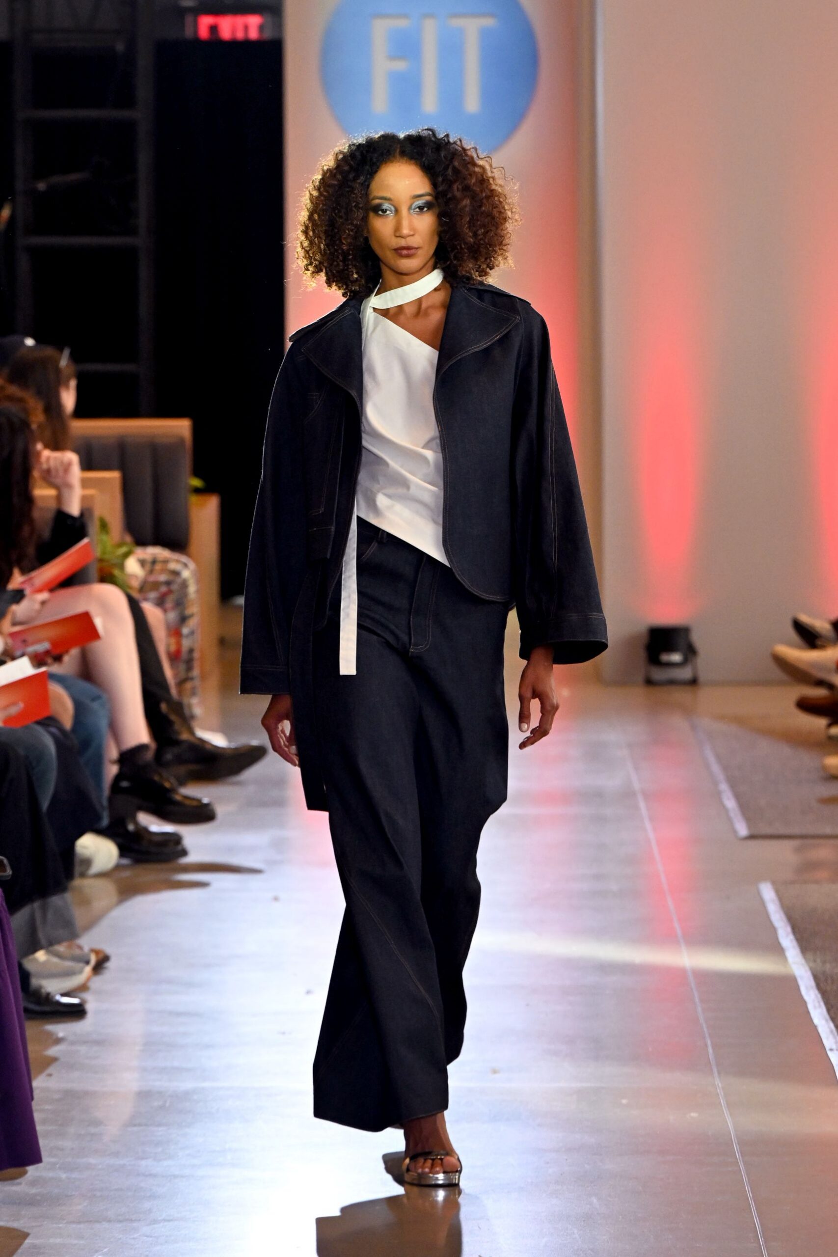 blue denim jacket with white shirt