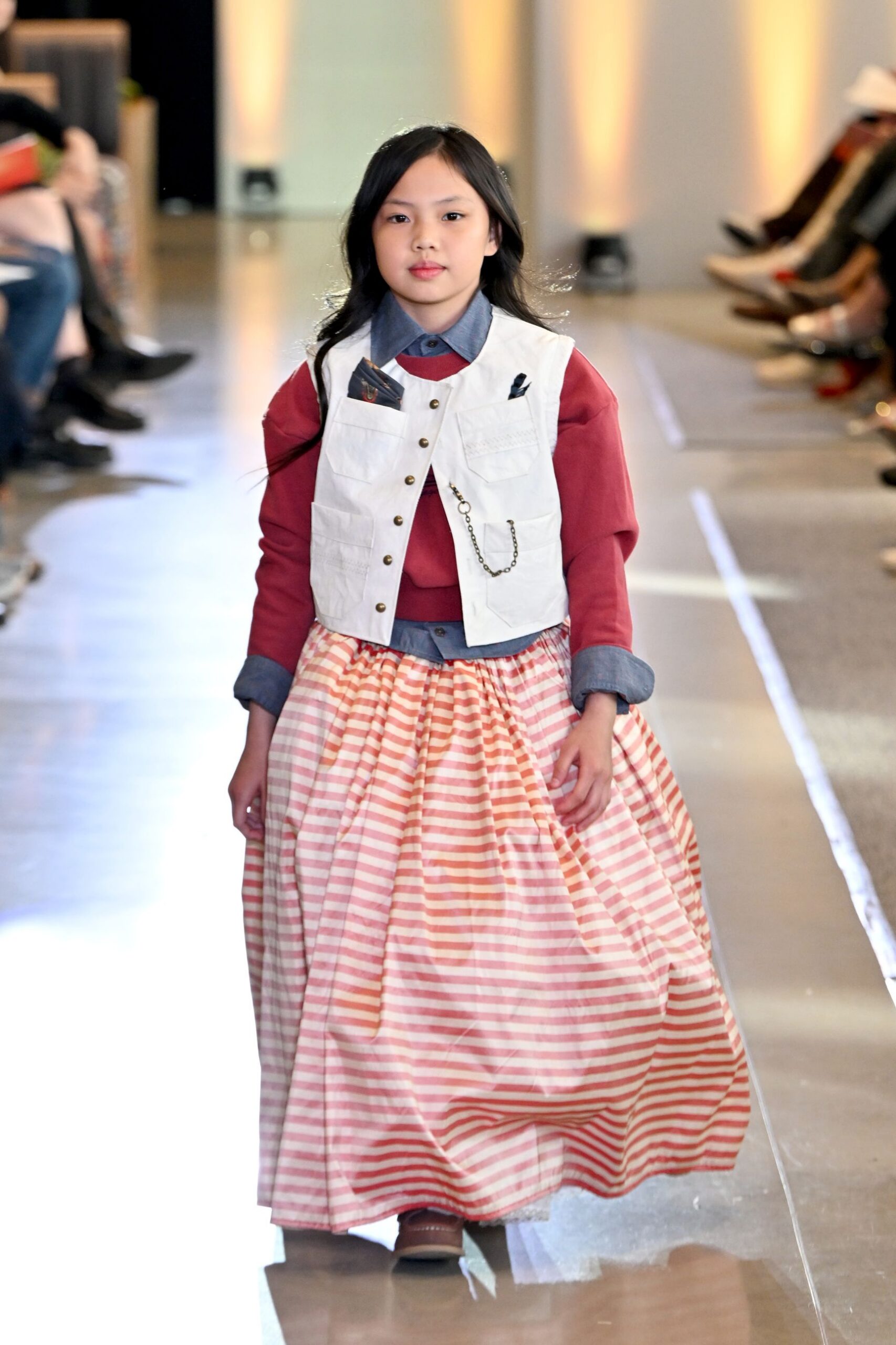 multi-colored pleated maxi skirt