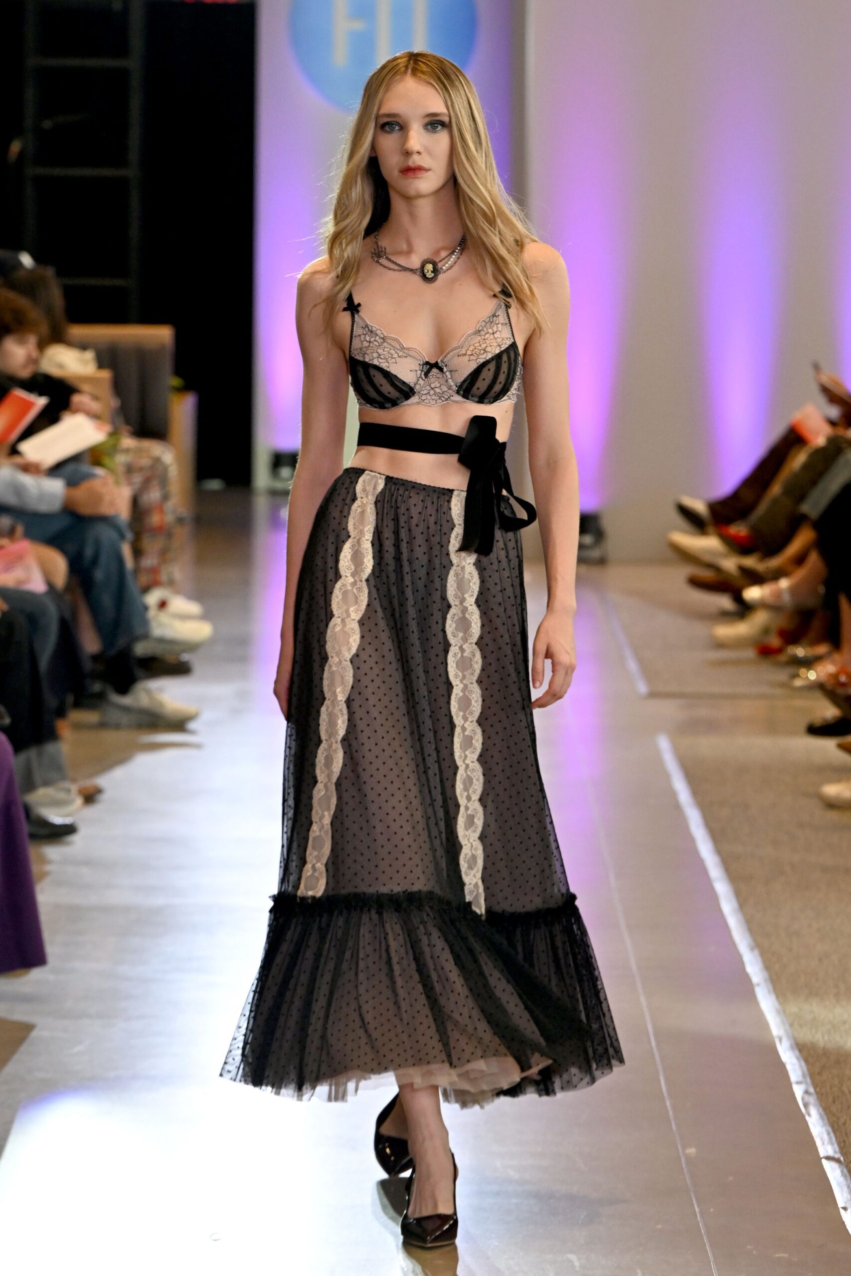 black lace top and tulle skirt