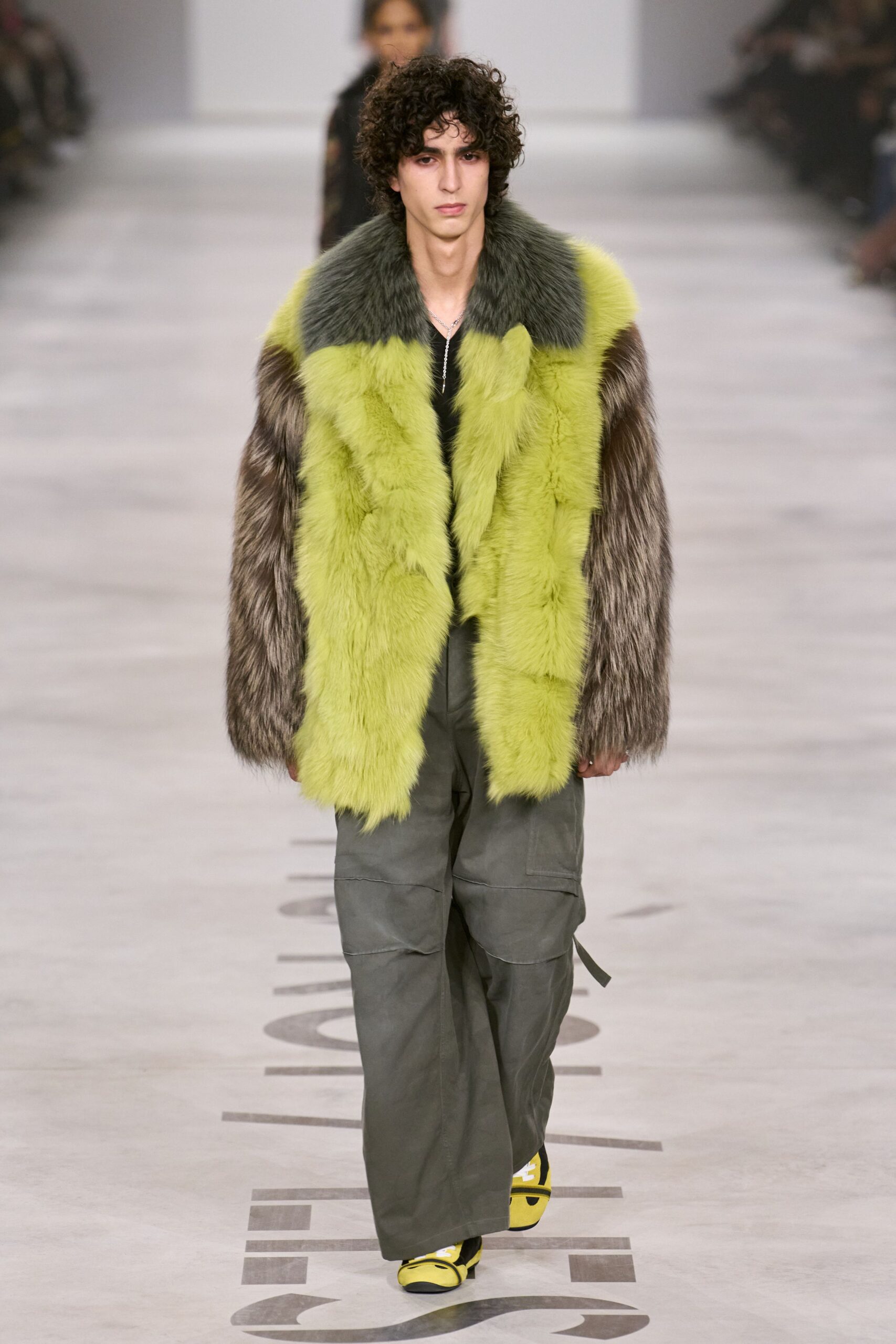 green fur relaxed coat