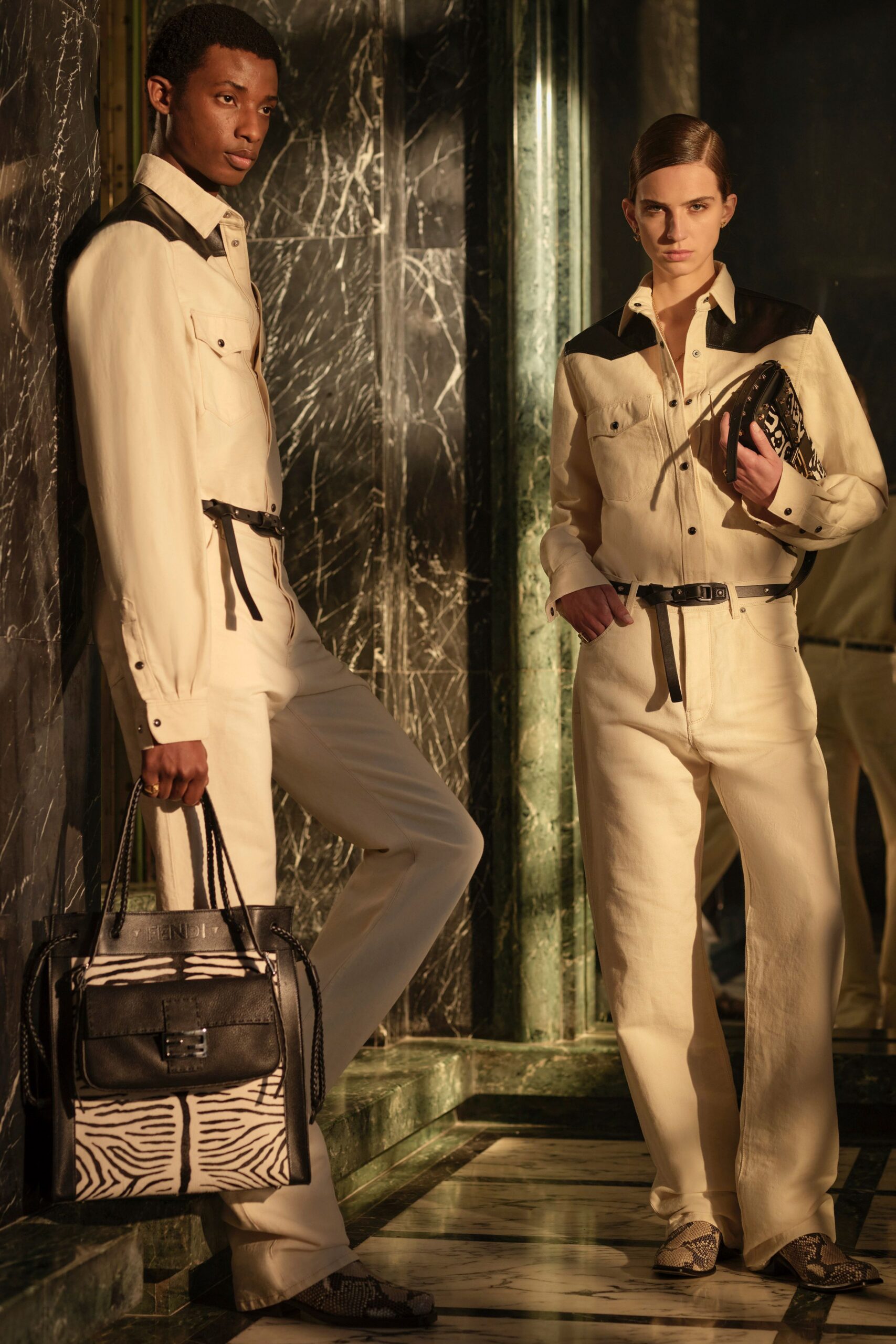 white cotton long-sleeve collared fitted buttoned jumpsuit