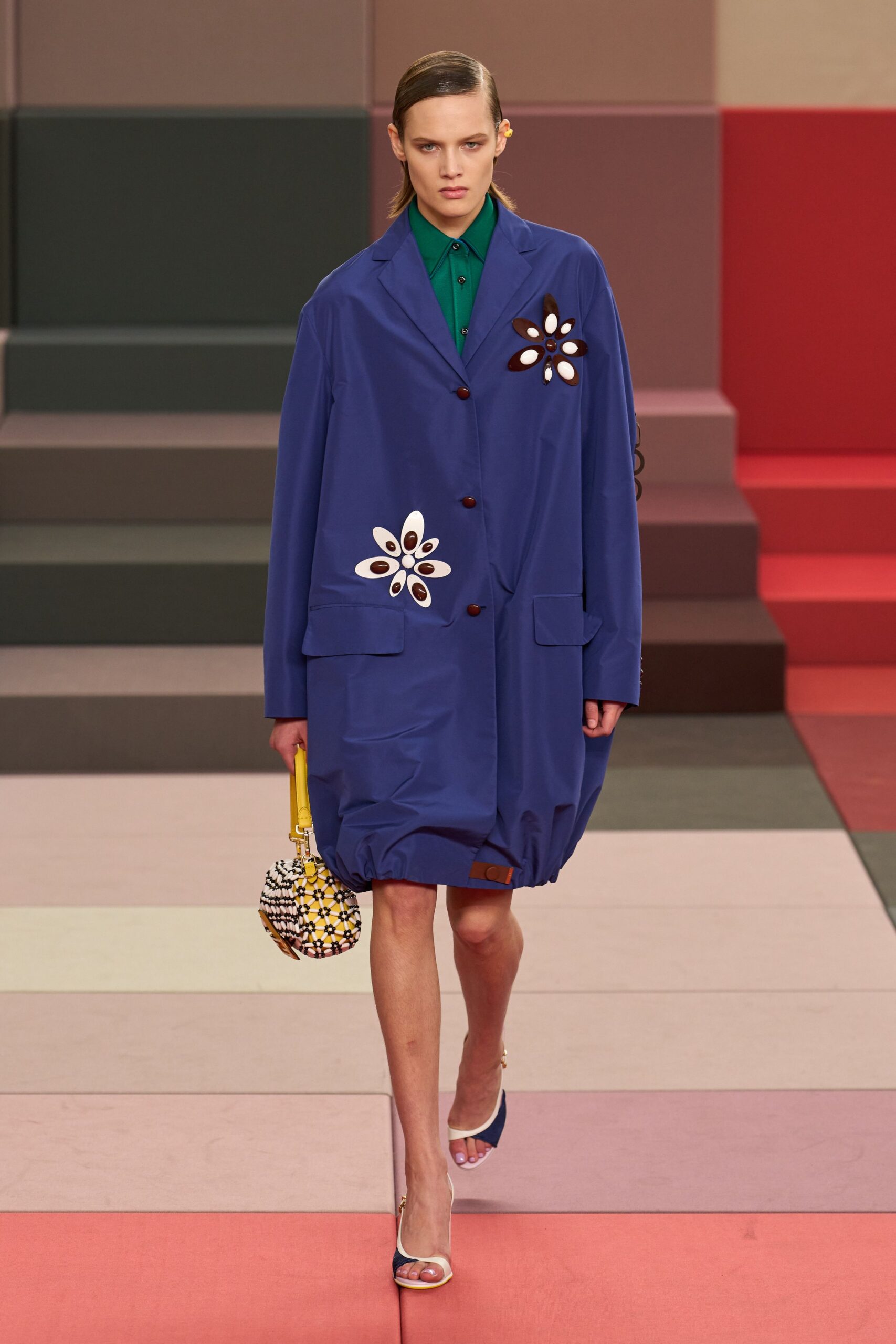 blue coat green shirt stylish accessories