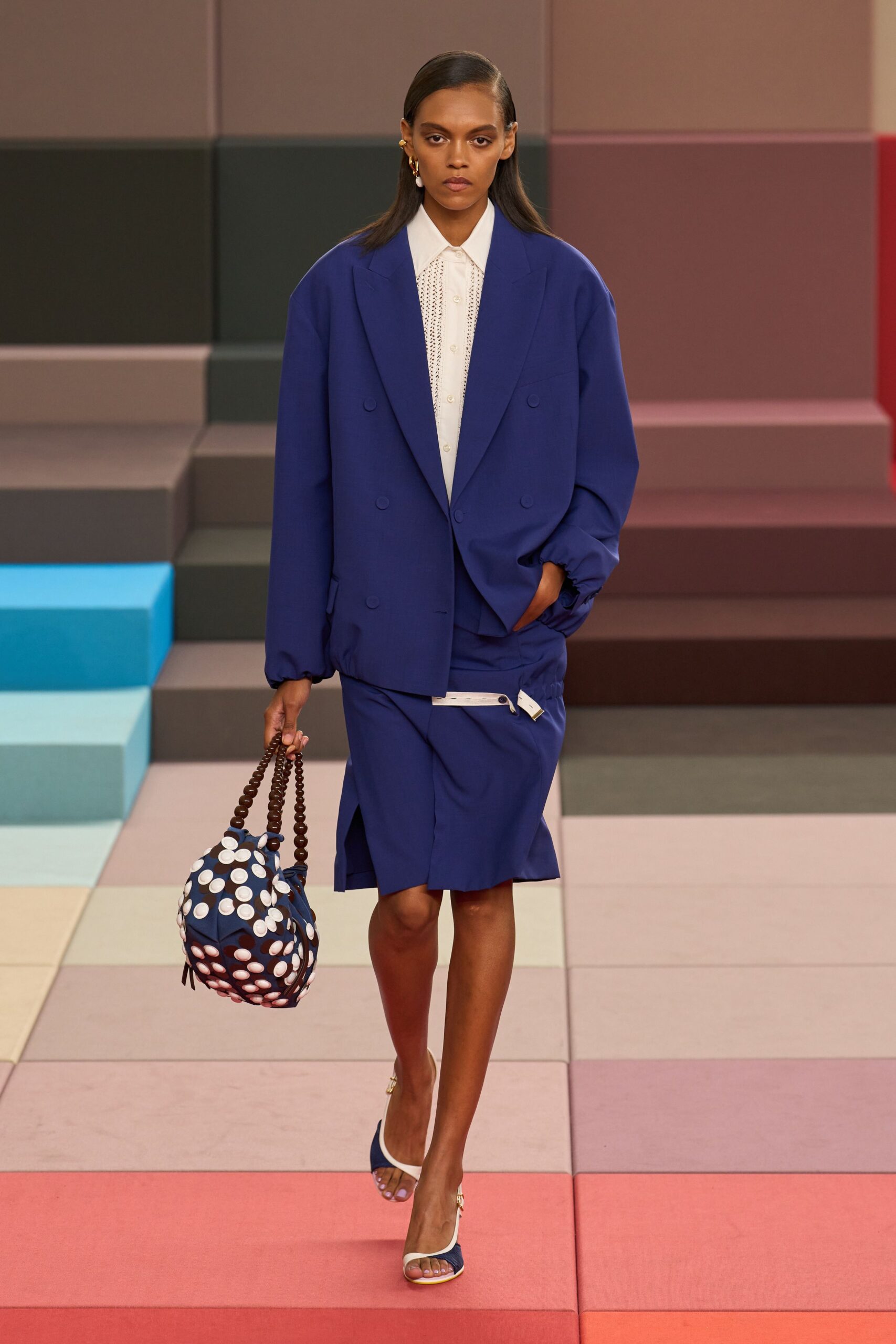 blue fitted skirt