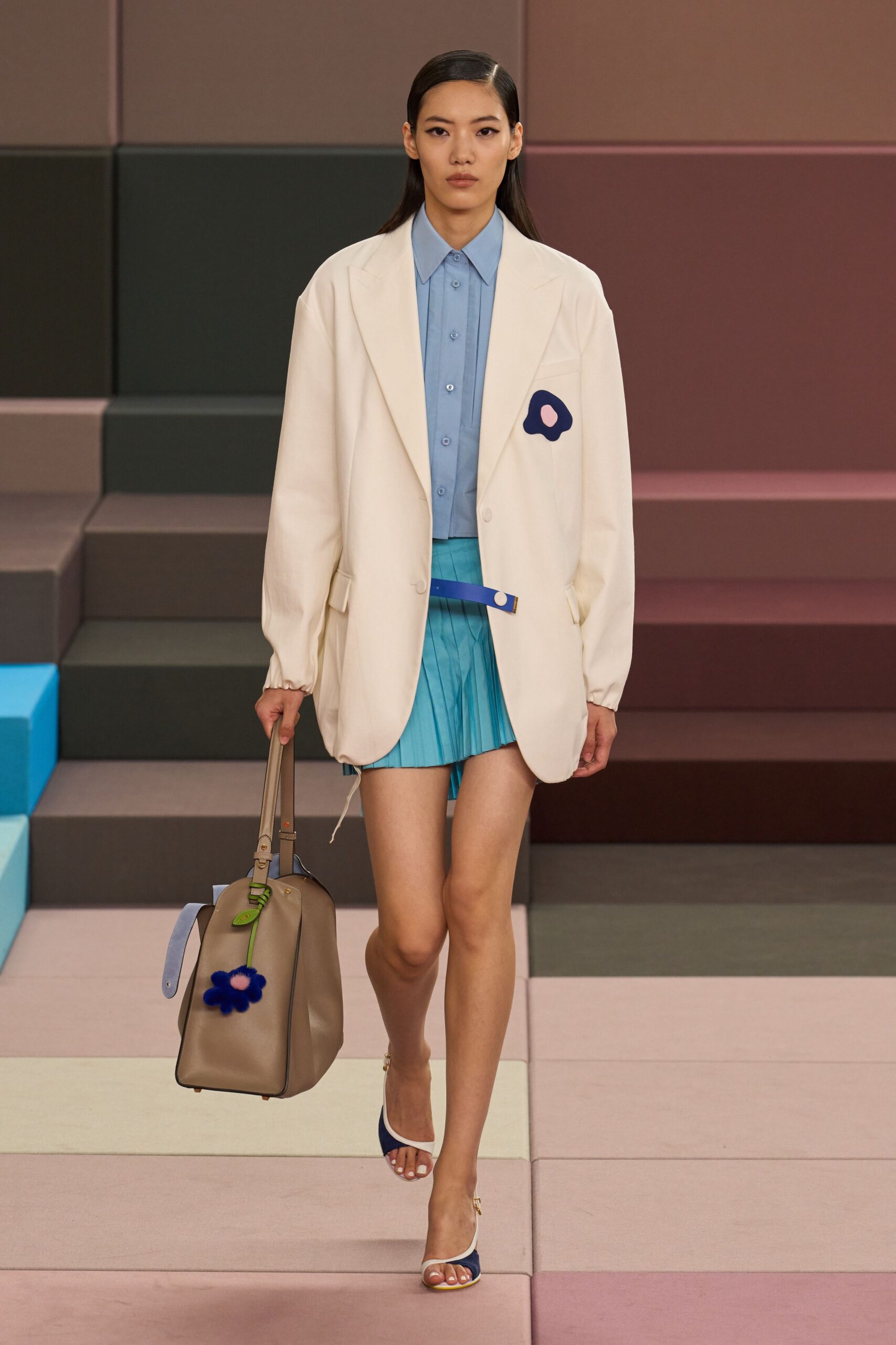 teal fitted pleated mini skirt