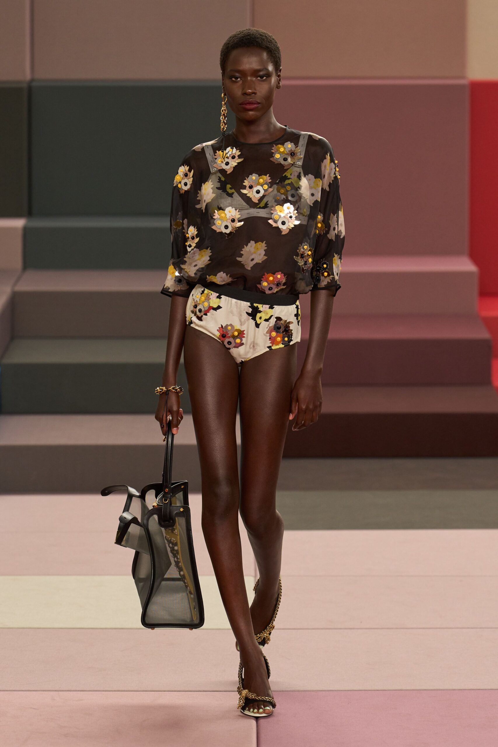 beige silk fitted floral short shorts