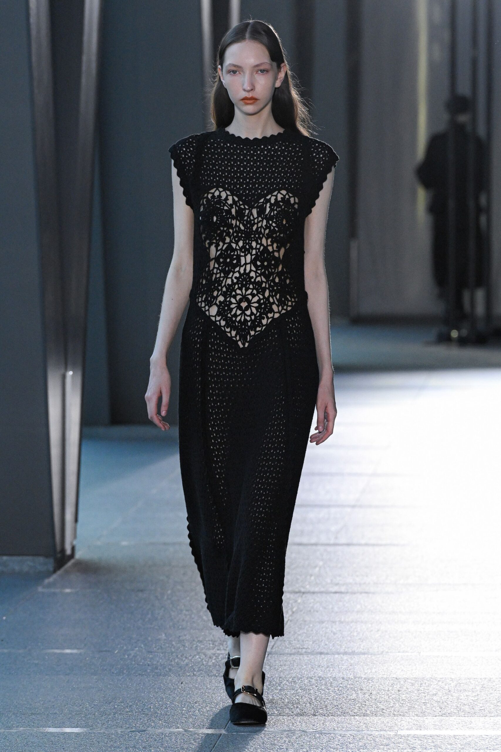 black lace sleeveless v-neck fitted embroidered sheer dress