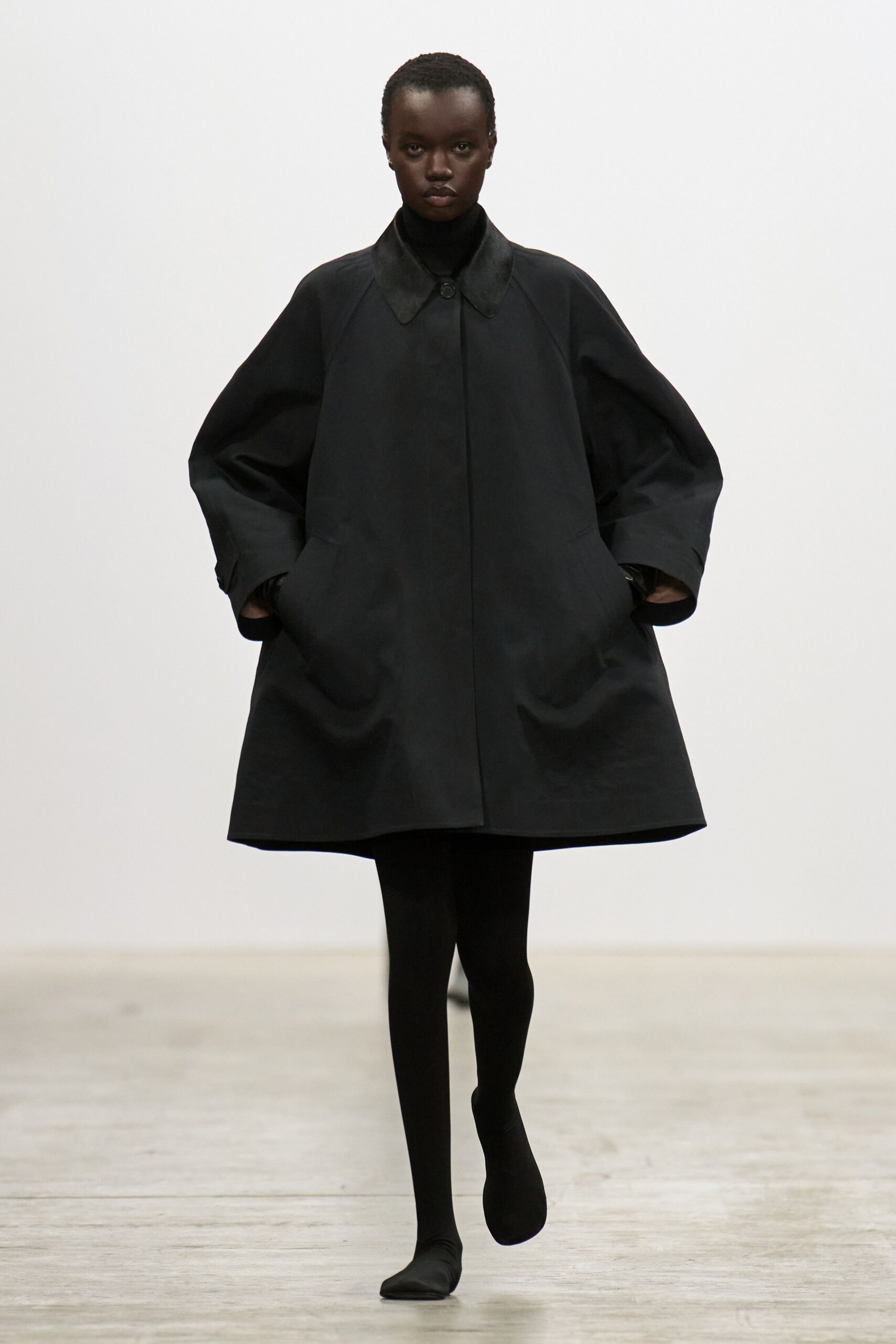 oversized black cotton coat
