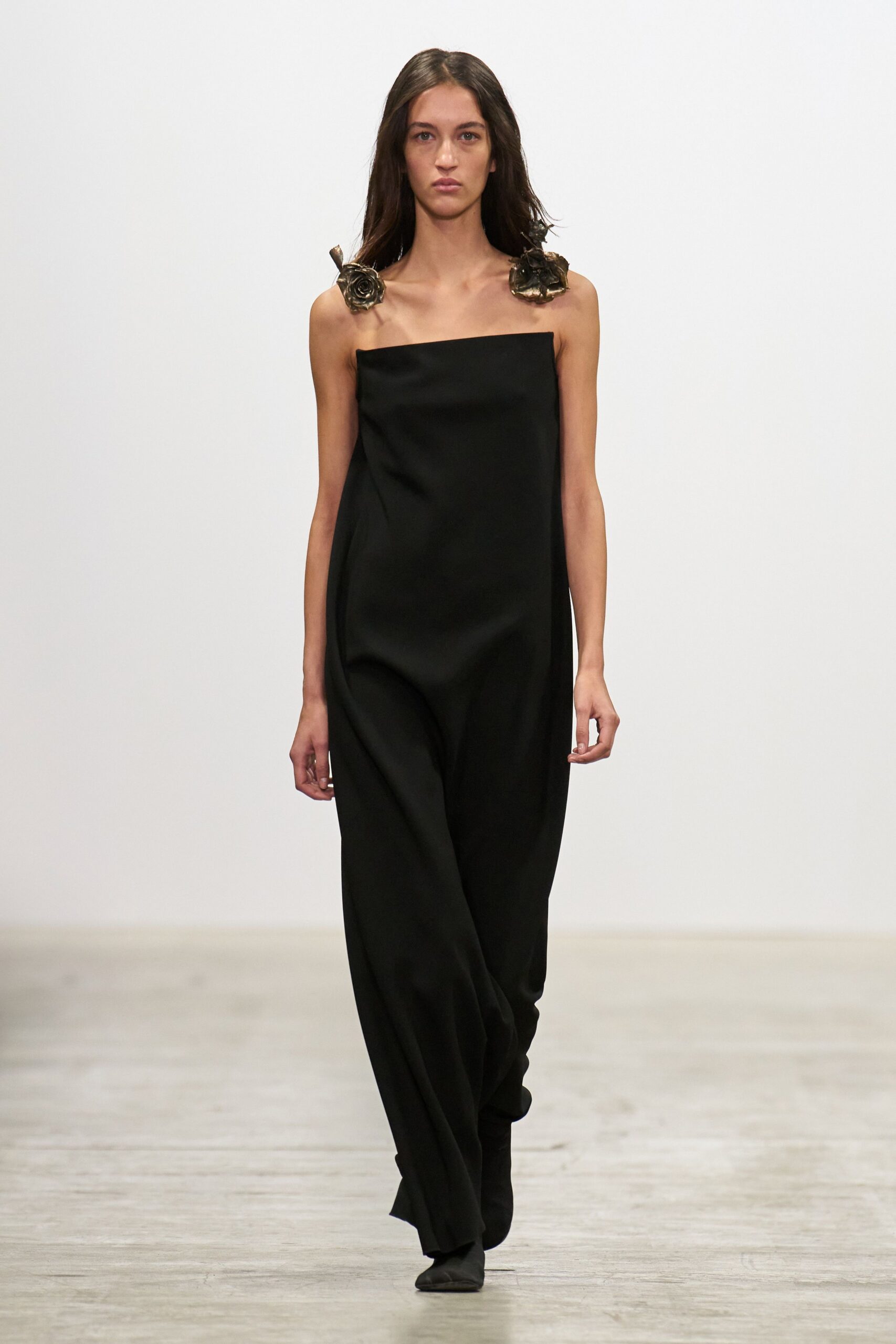 black silk sleeveless maxi dress