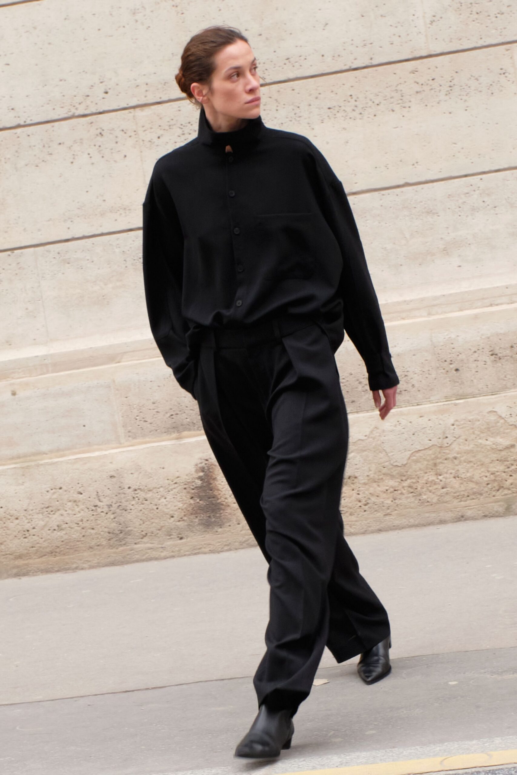 black relaxed shirt and pants