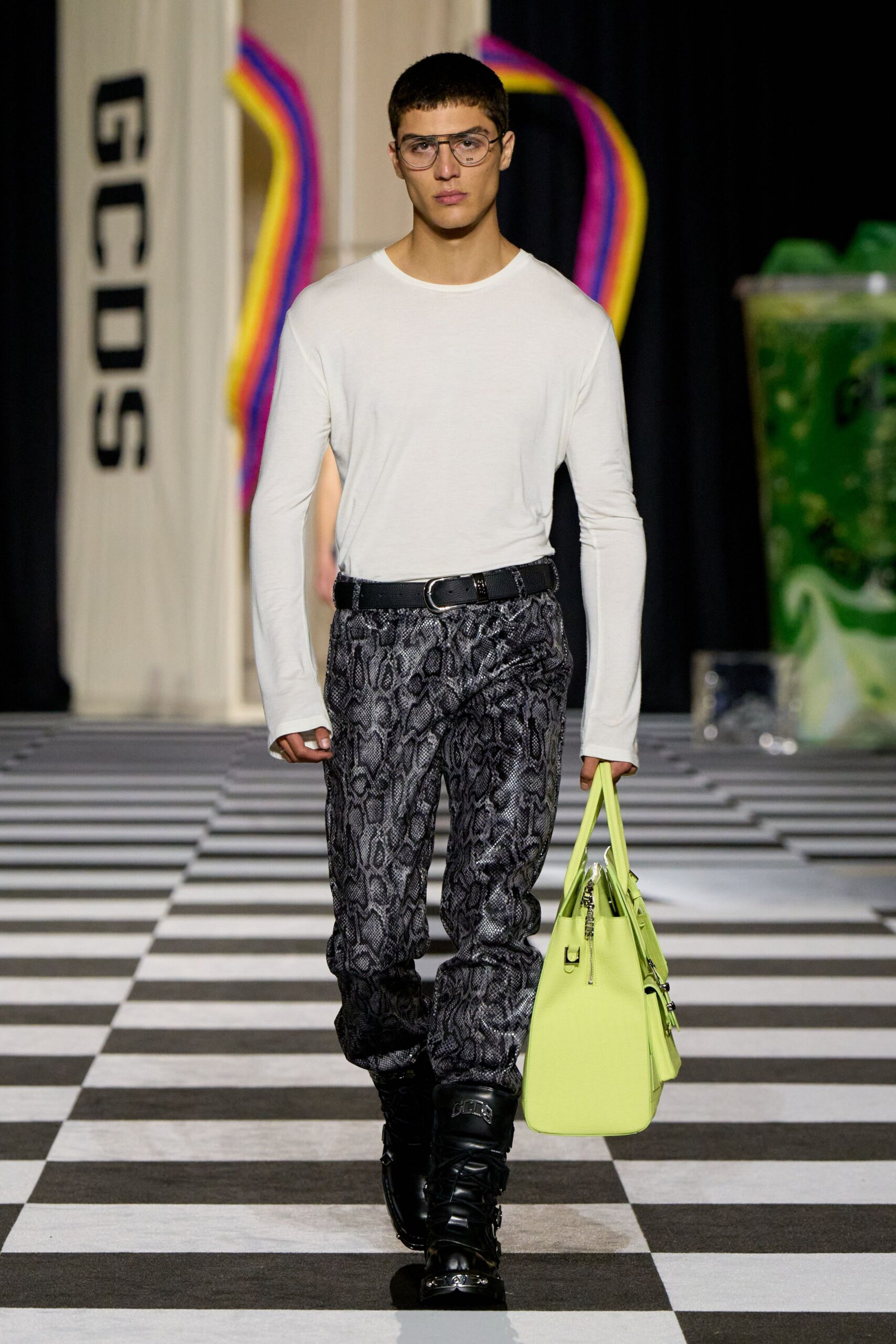 black cotton slim printed pants