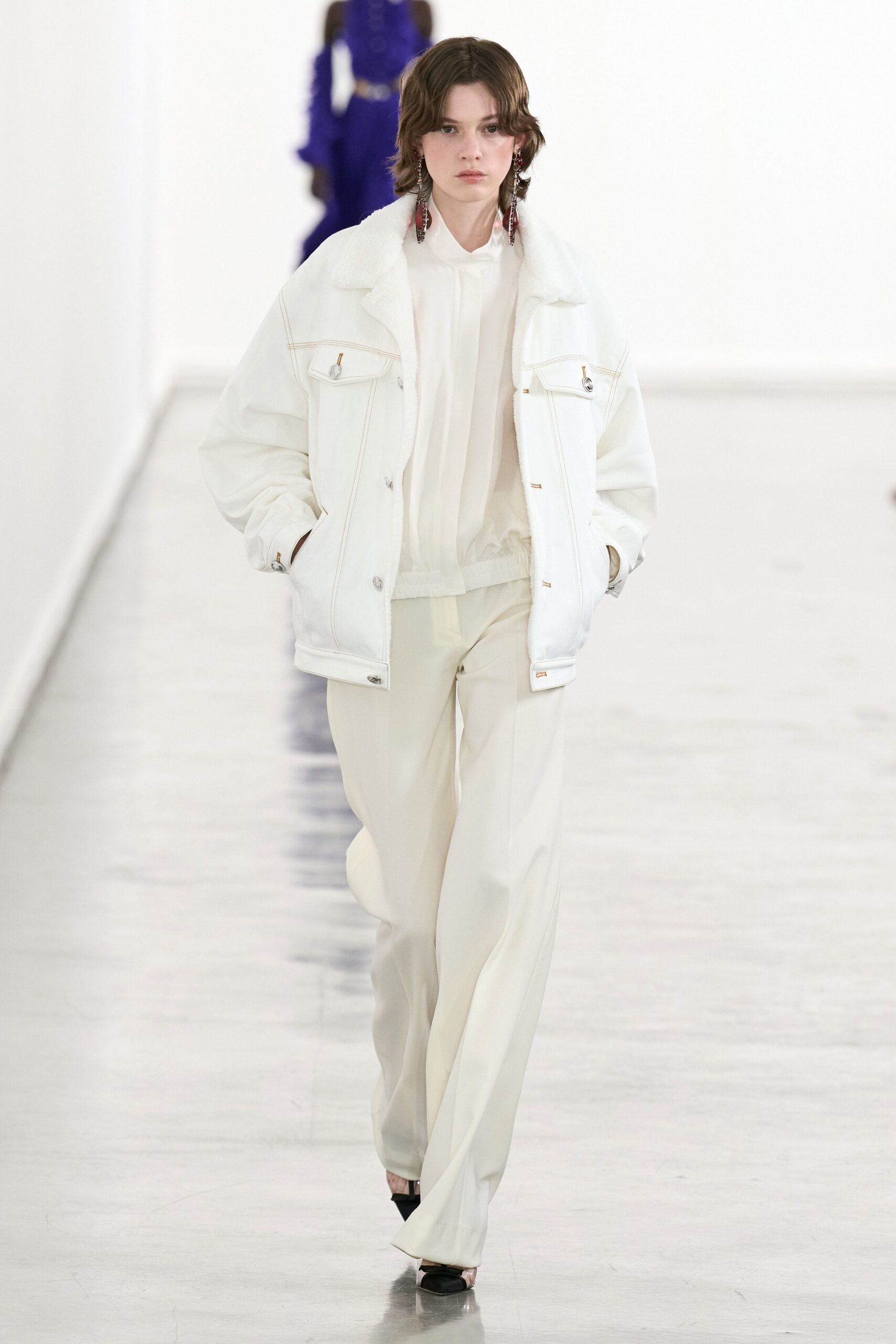 white relaxed jacket with tailored pants