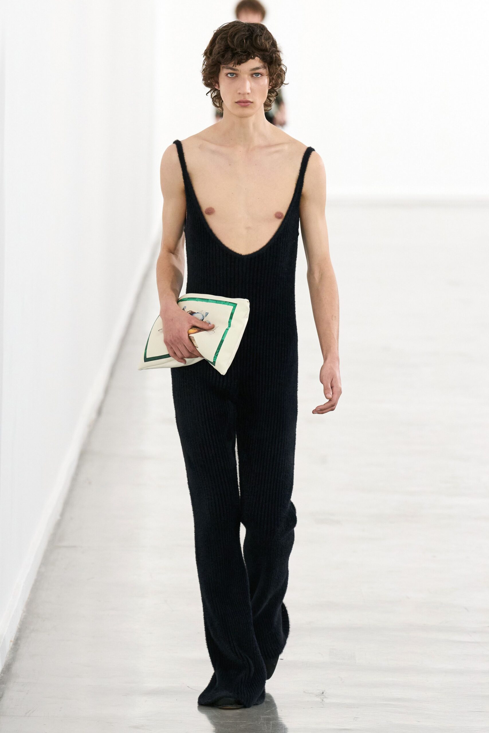 black knit sleeveless v-neck fitted ribbed jumpsuit