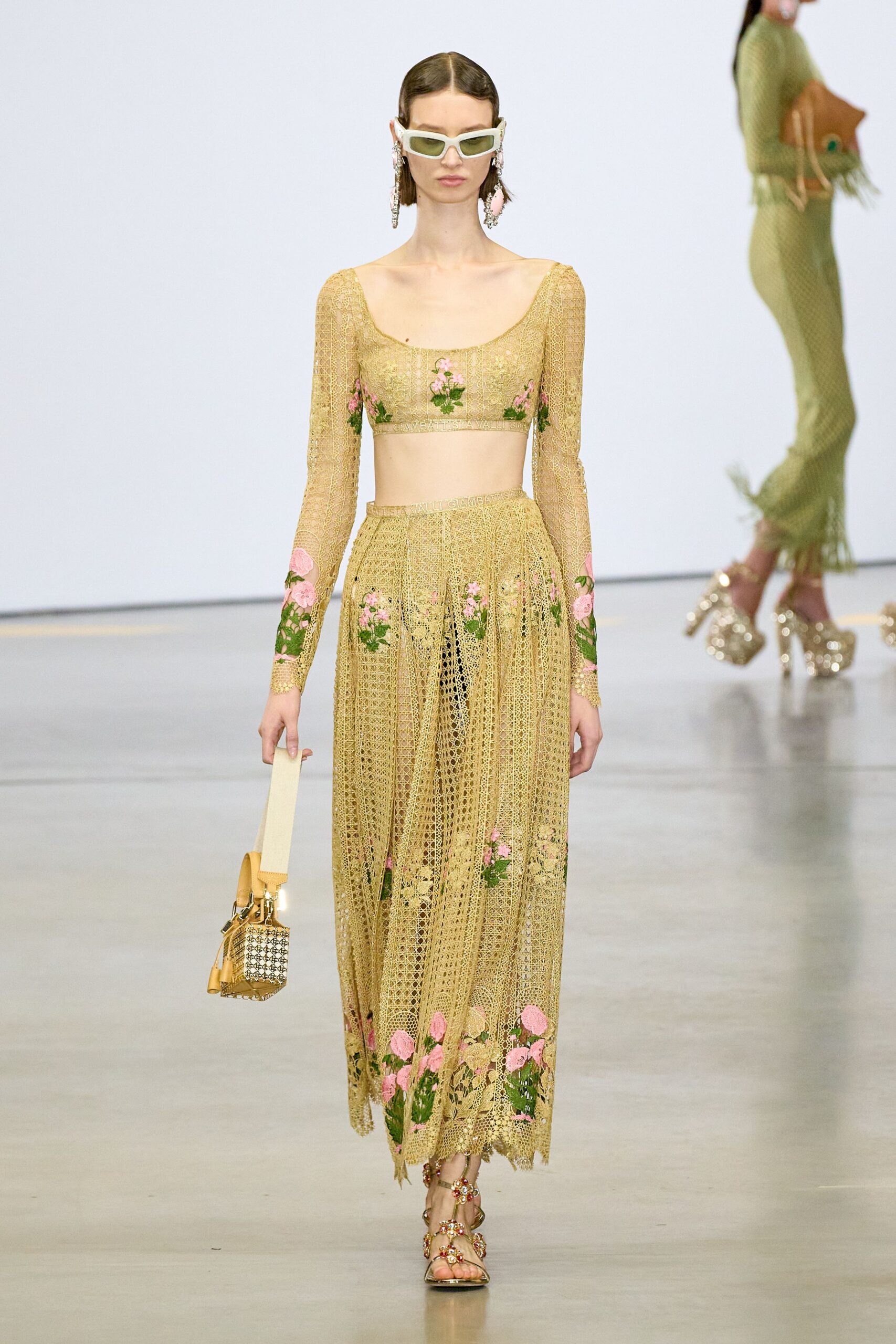 gold metallic embellished shoes