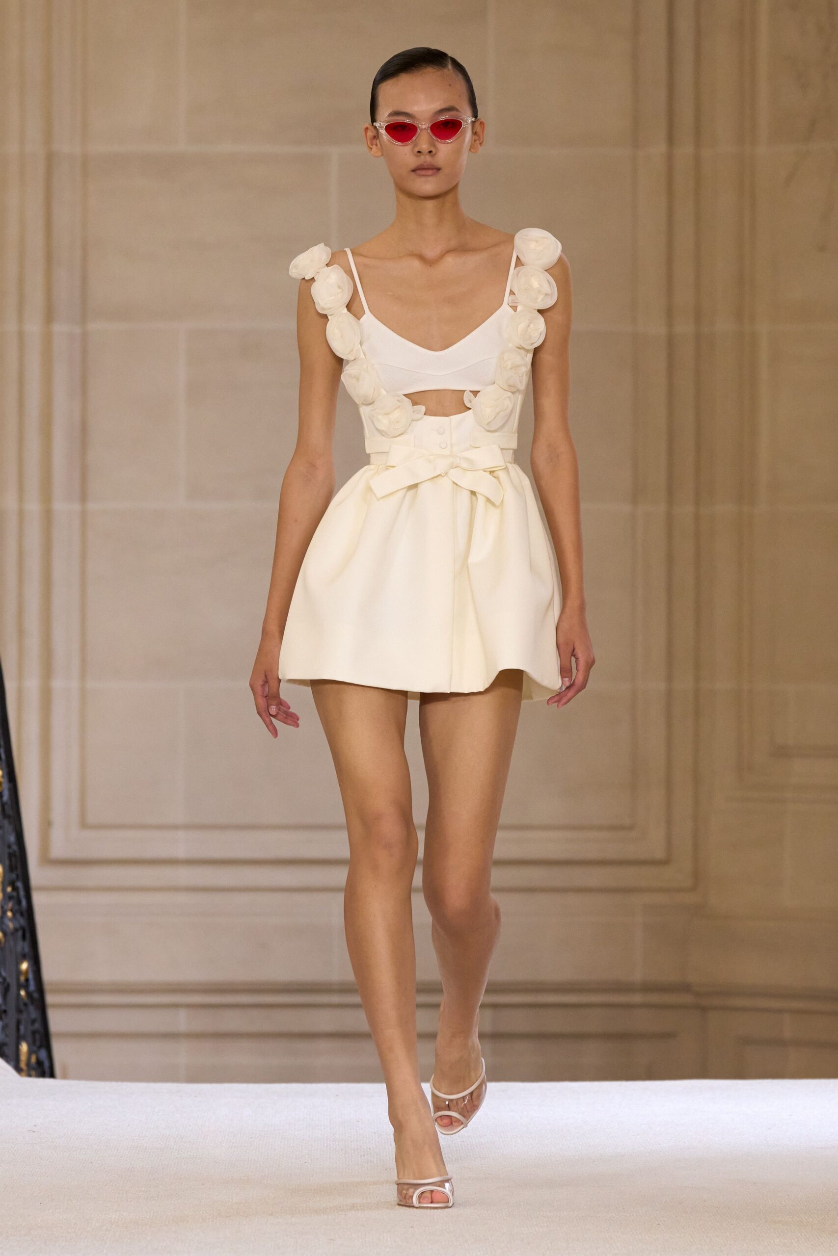 white mini dress with embellishments