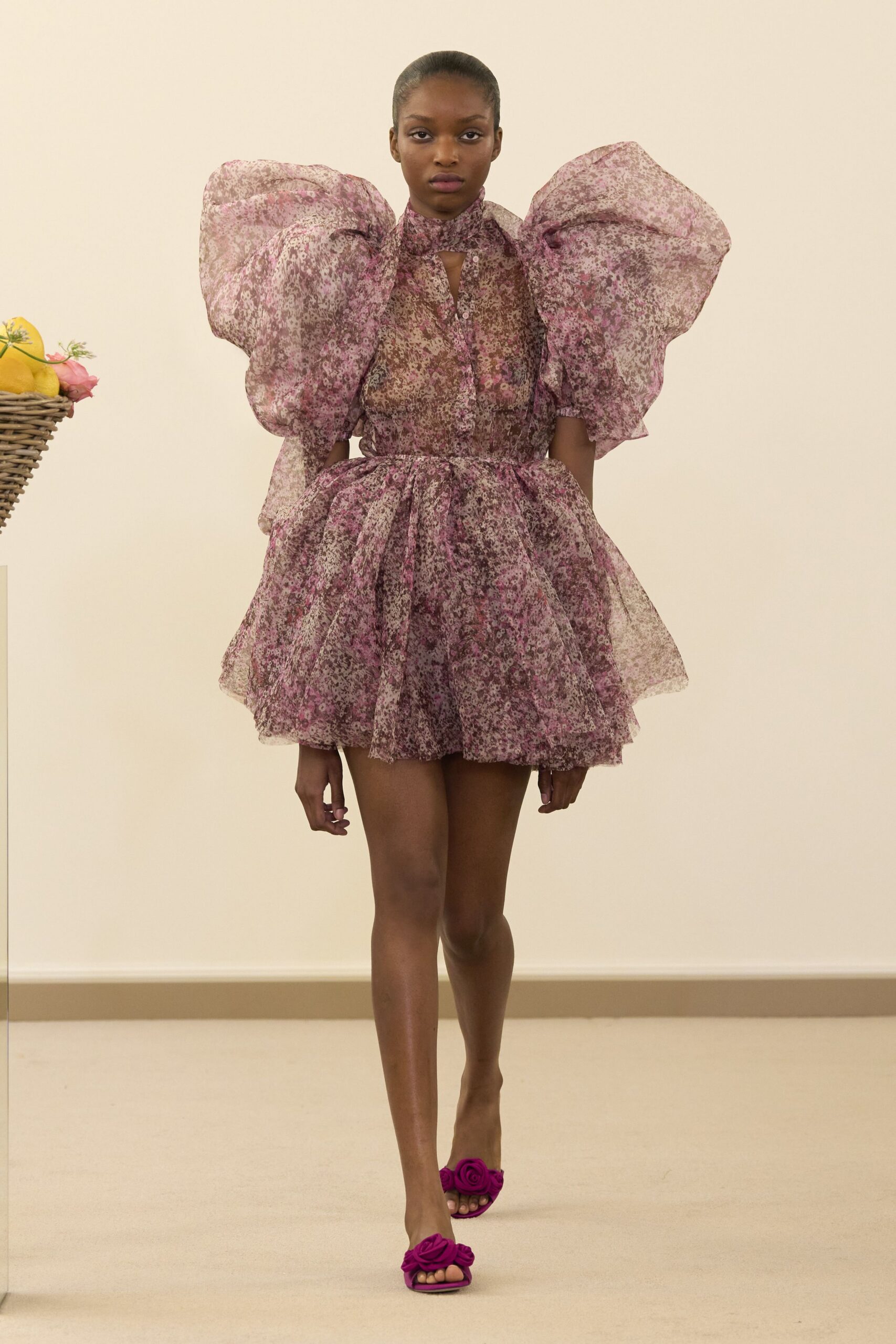 pink lace sleeveless collared fitted ruffled tiered dress