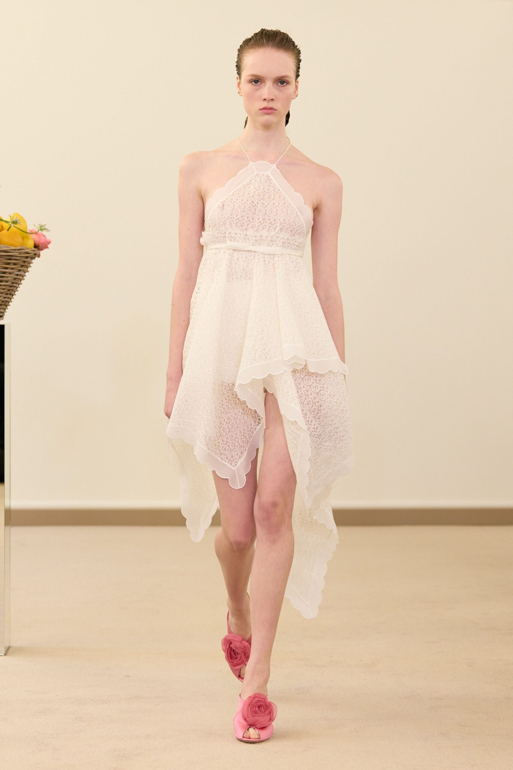 white lace sleeveless halter fitted tiered ruffled dress