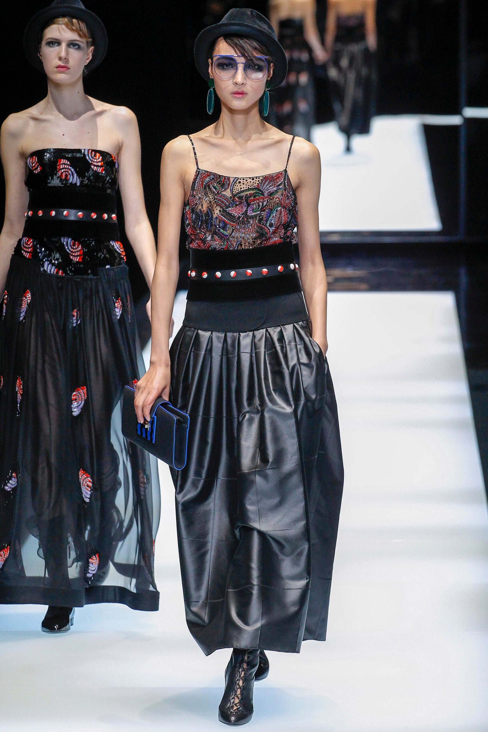 multi silk sleeveless square-neck fitted embroidered top