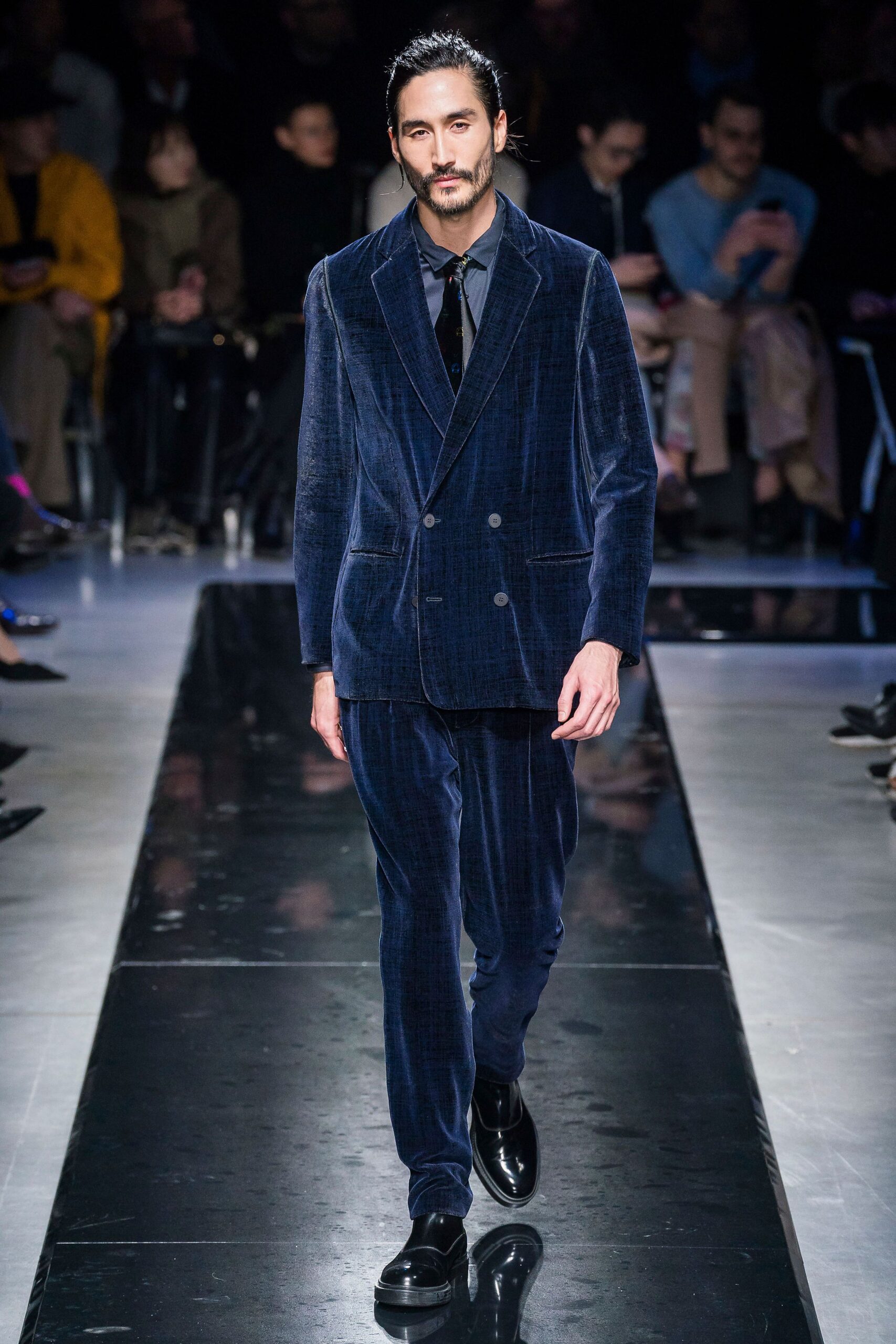 blue velvet tailored suit
