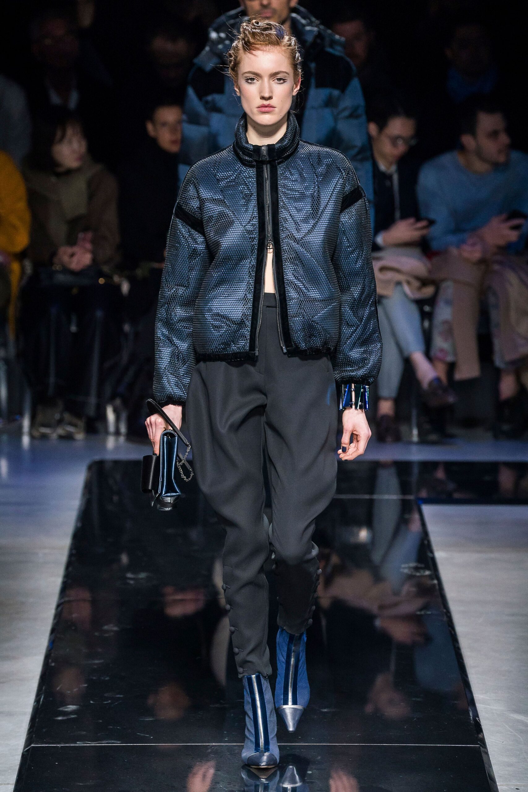 black and blue leather jacket outfit