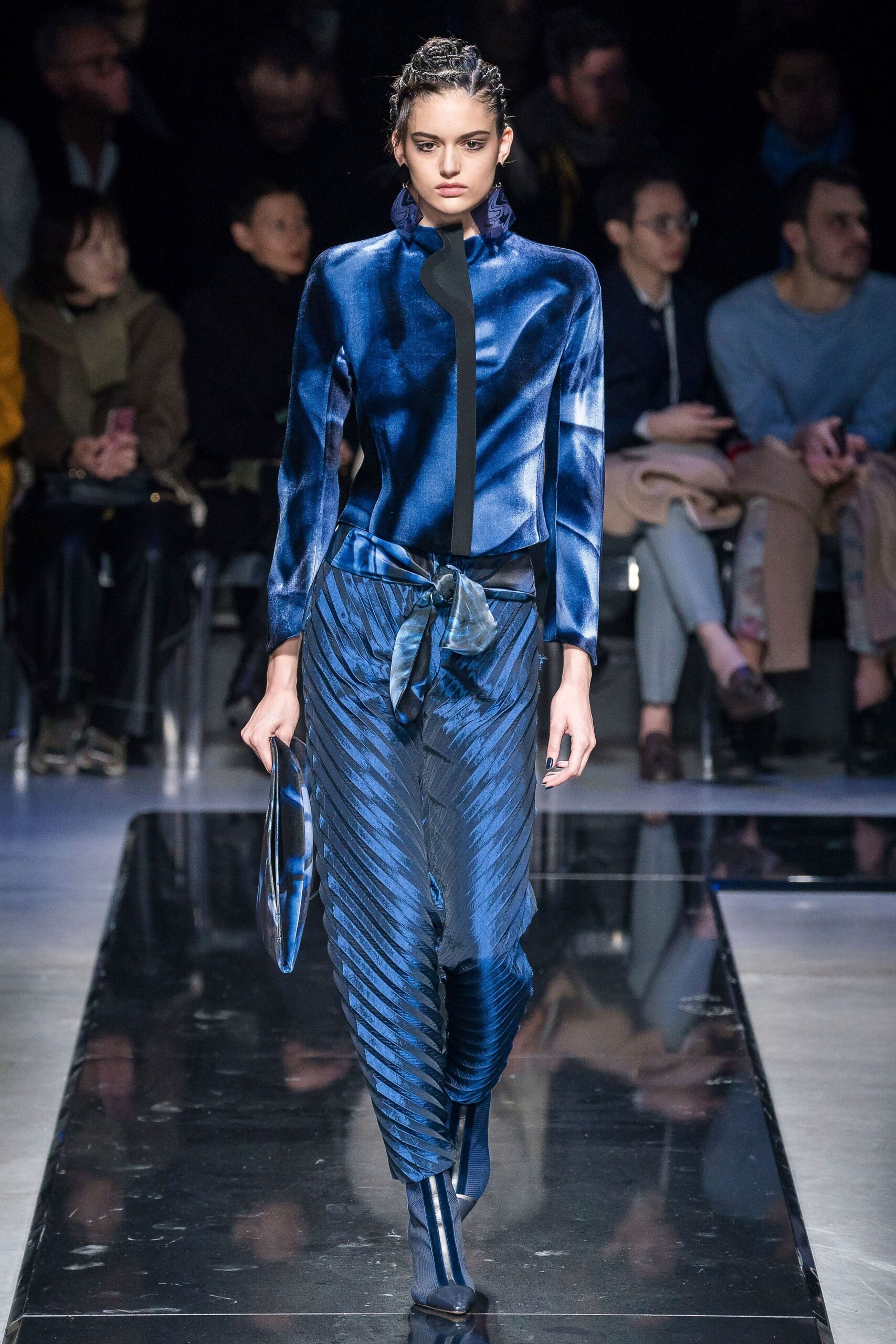 blue silk blazer and pants