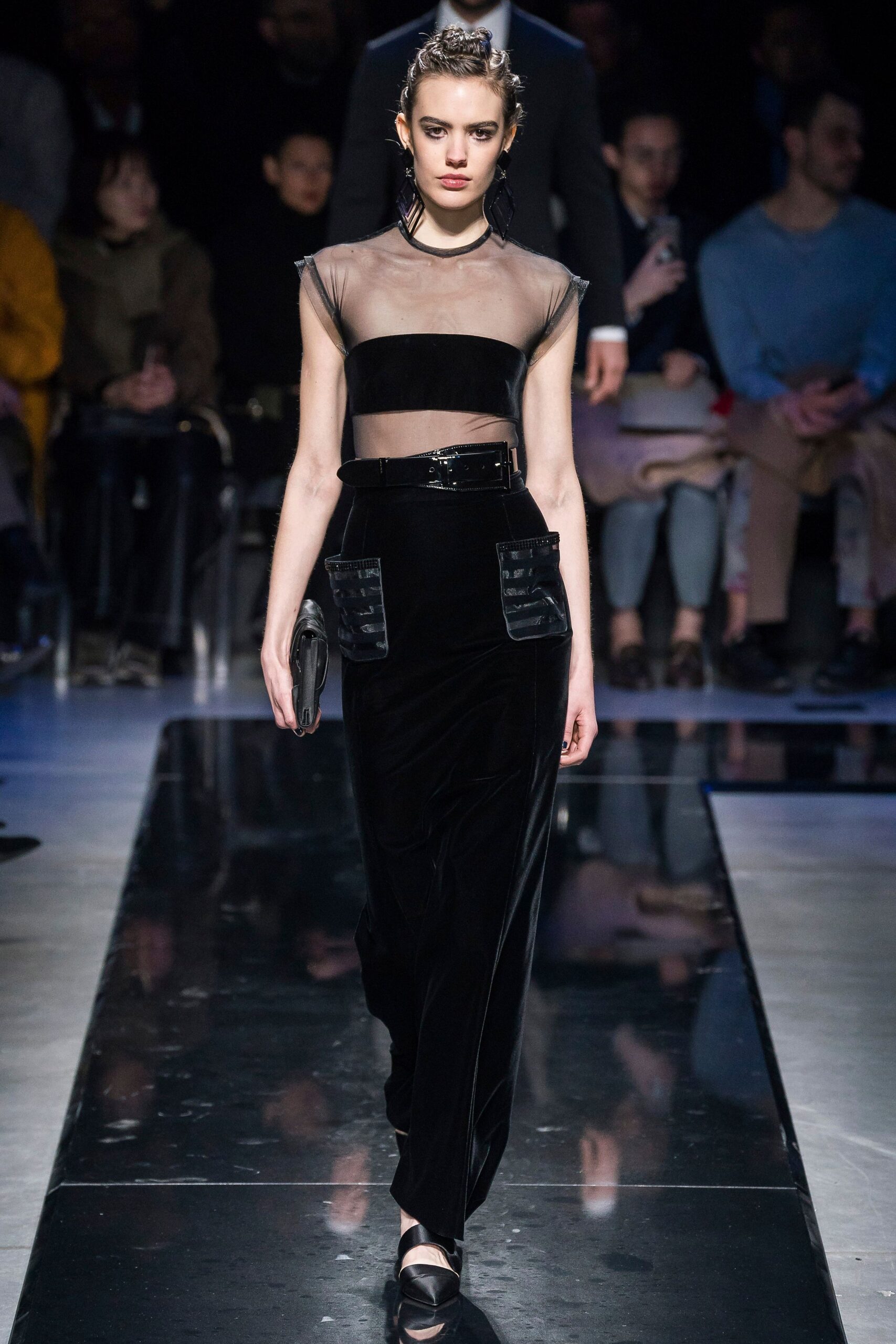 black velvet midi dress with bag