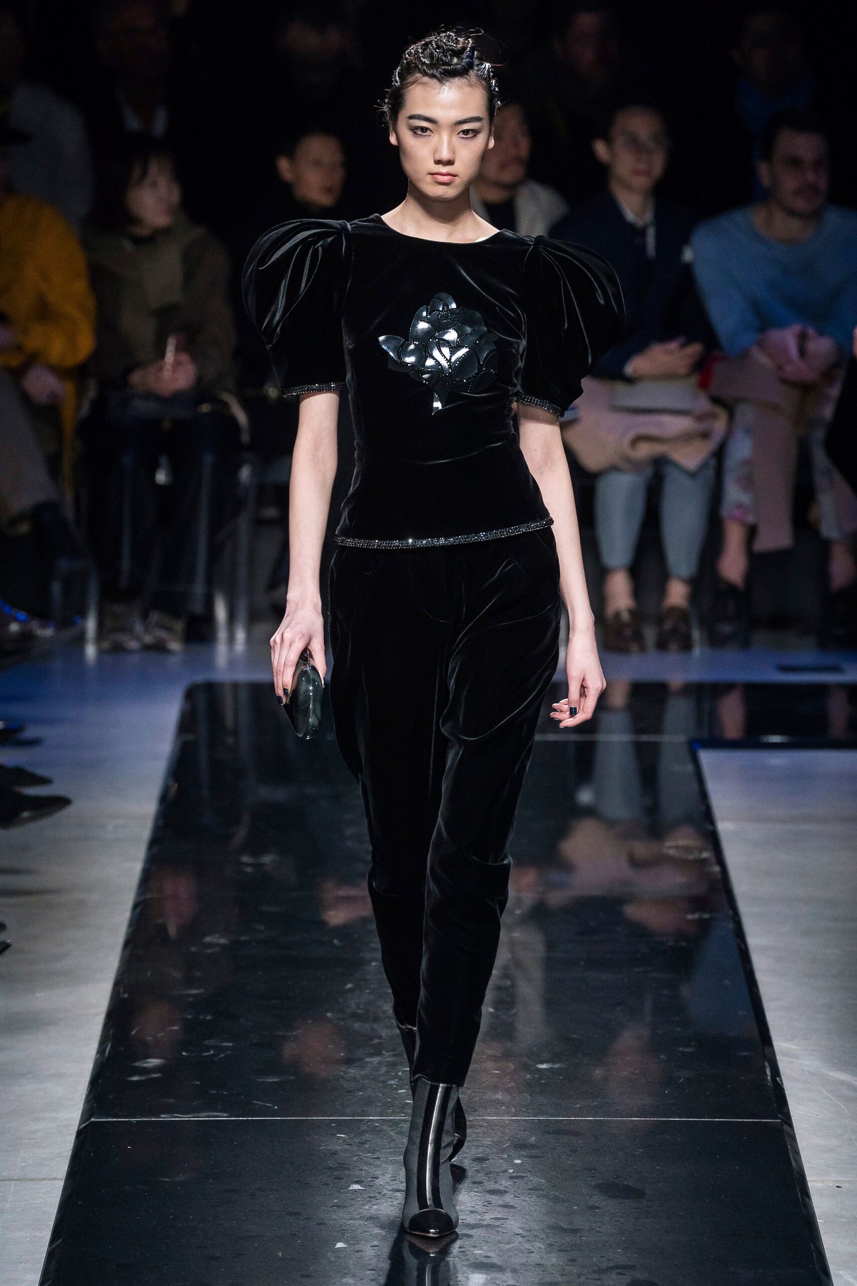 black velvet top and pants