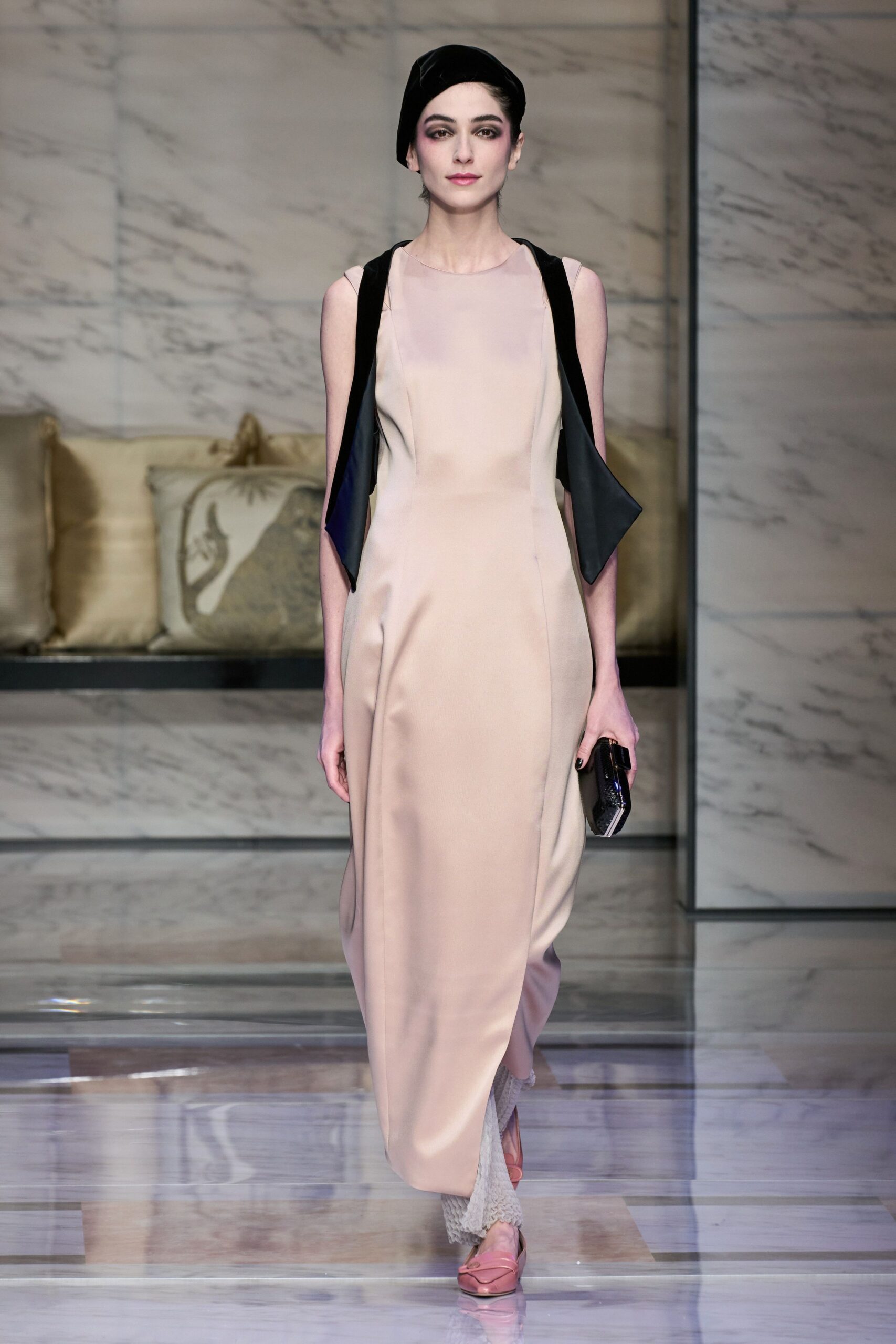 black silk long-sleeve structured layered jacket