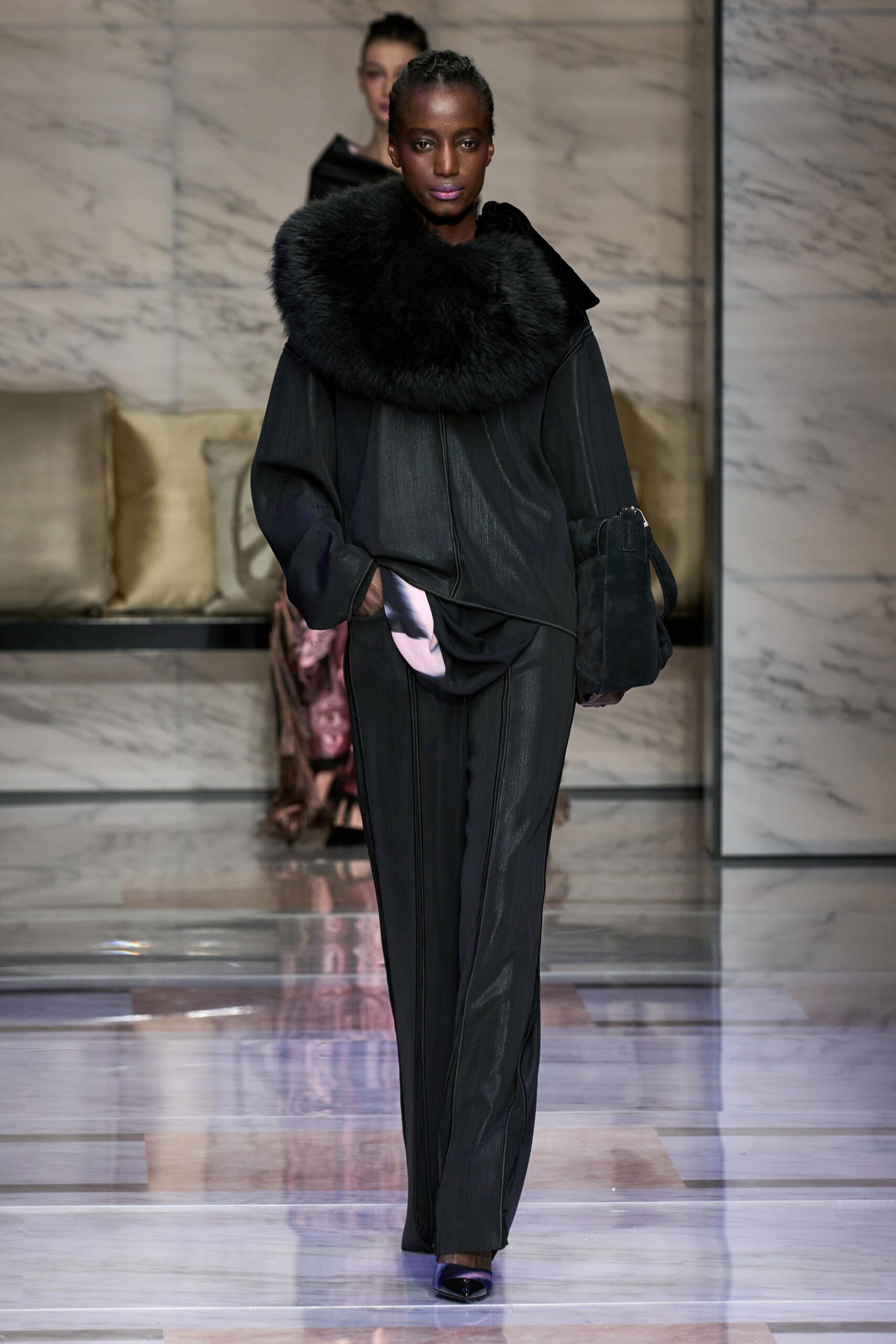 black fur scarf