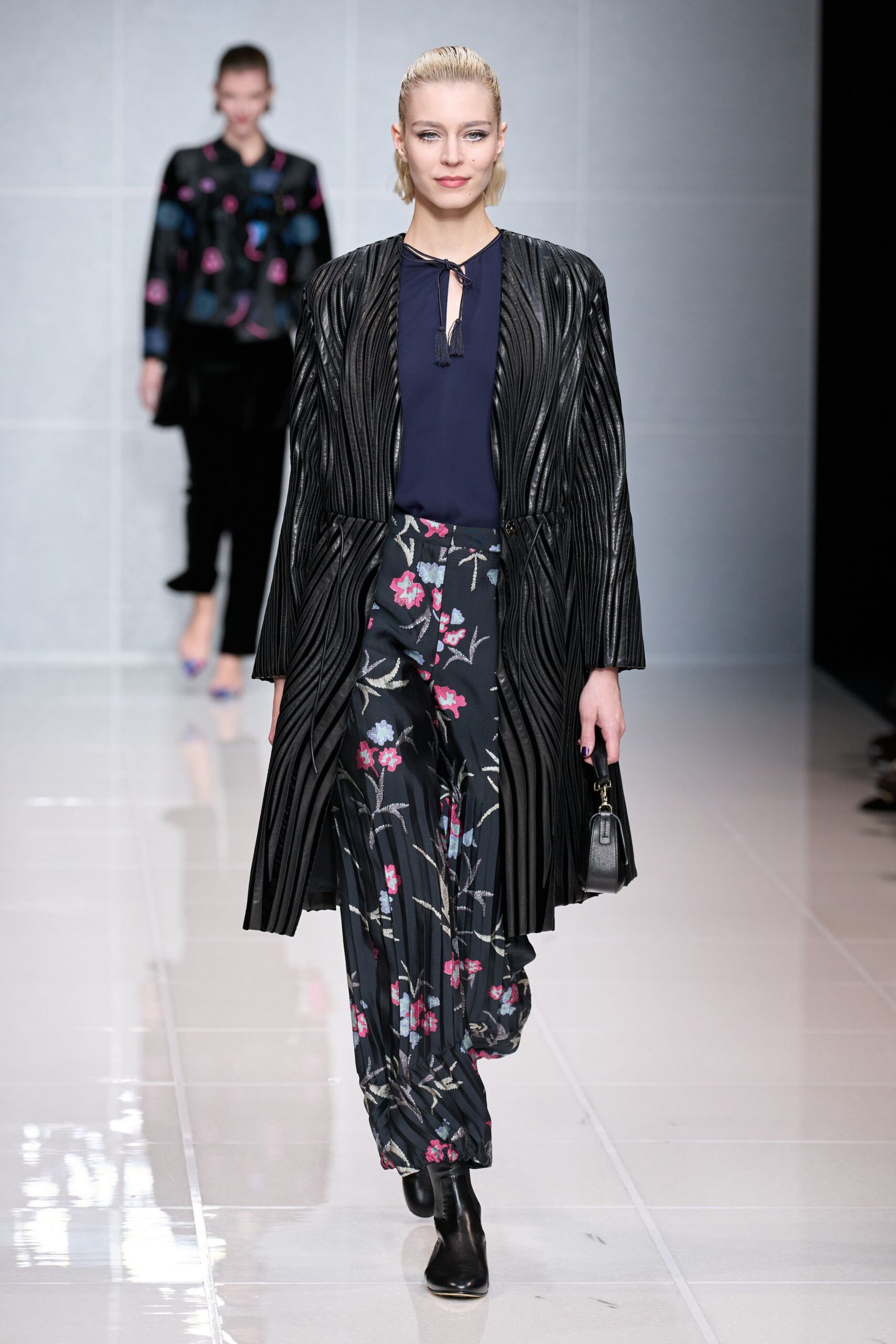 black silk relaxed flared pants