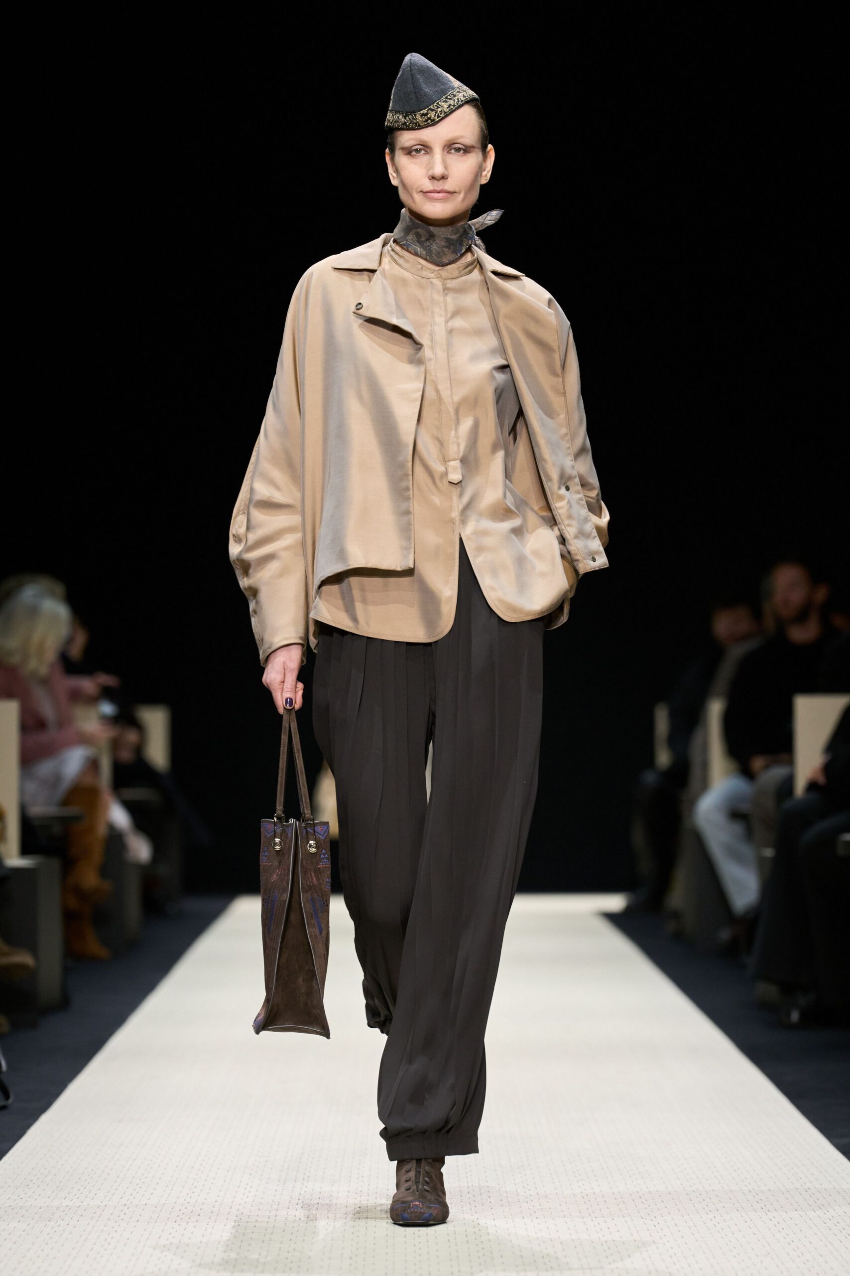 black silk long-sleeve collared fitted shirt