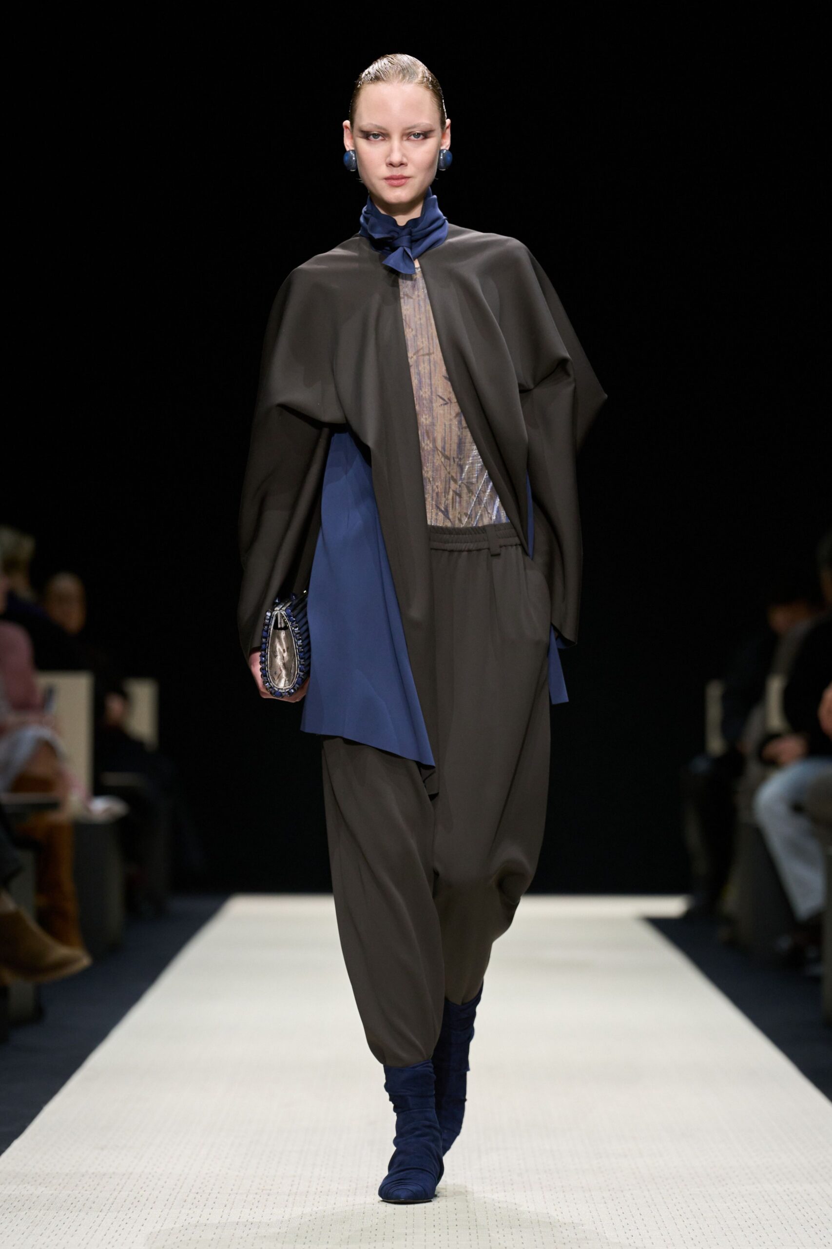 brown silk relaxed cape