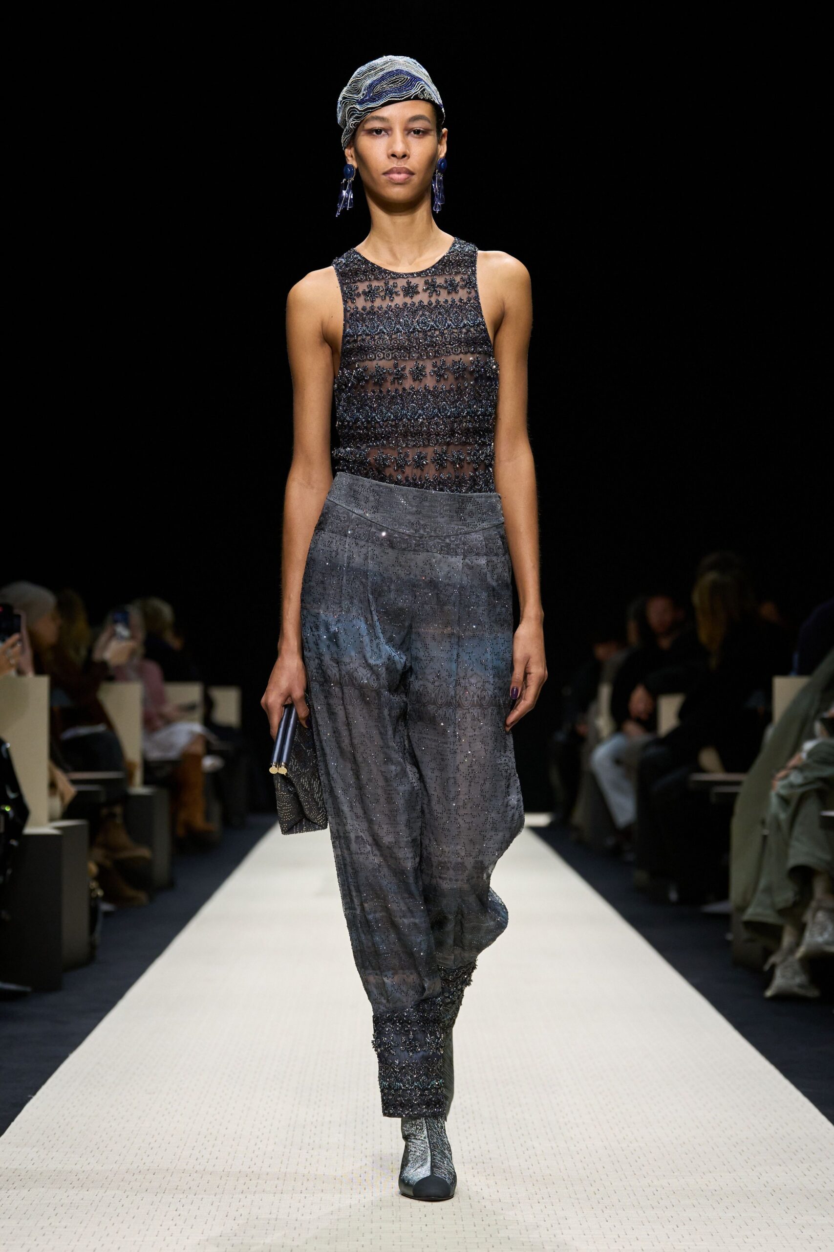 black lace sleeveless high-neck fitted embroidered sheer top